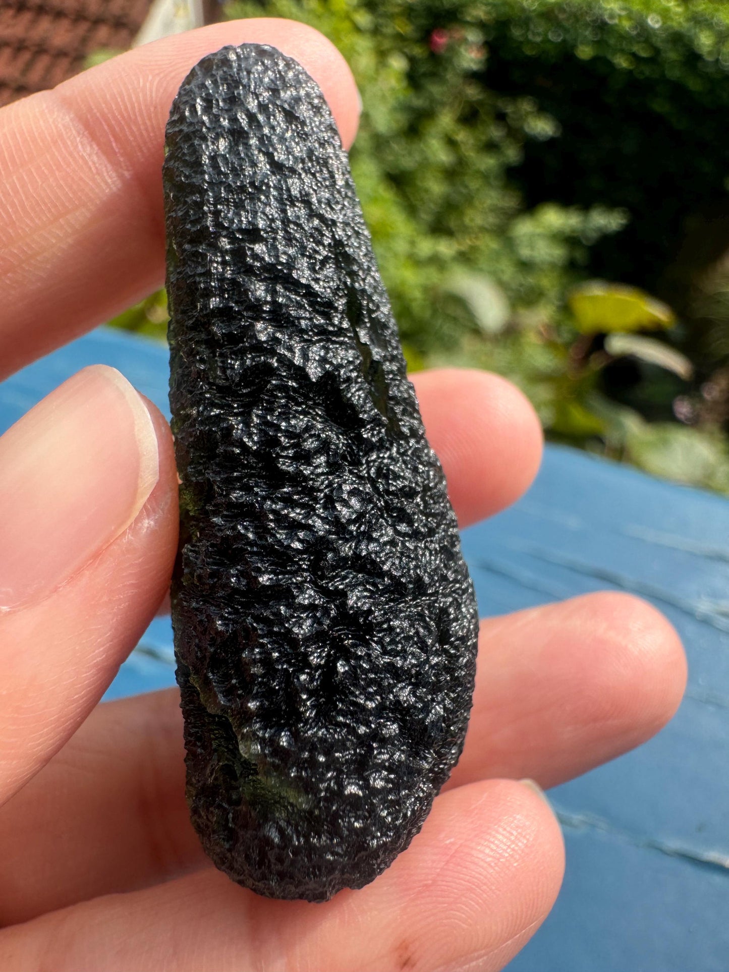 28.55g Moldavite Velky Chlum perfect condition avocado shape