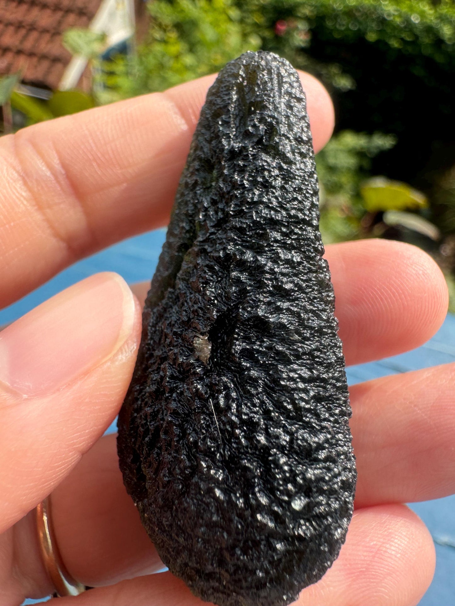 28.55g Moldavite Velky Chlum perfect condition avocado shape