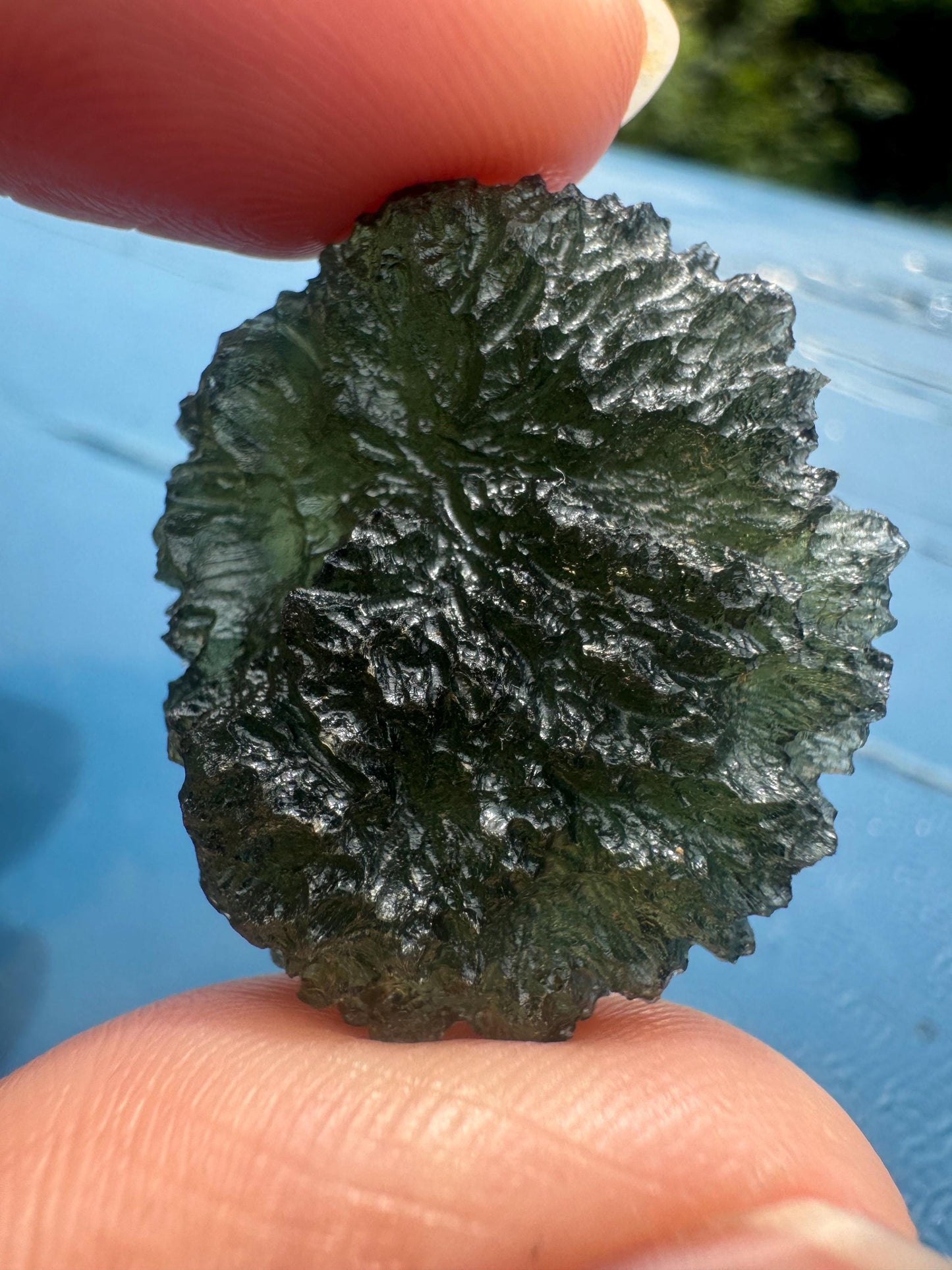 7.69g Authentic moldavite Moldavite Chlum perfect condition disc shape