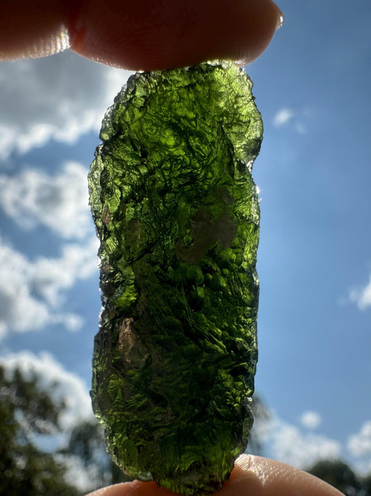 Moldavite Krasejovka region 25.01g shape like pillar shape , AAA quality