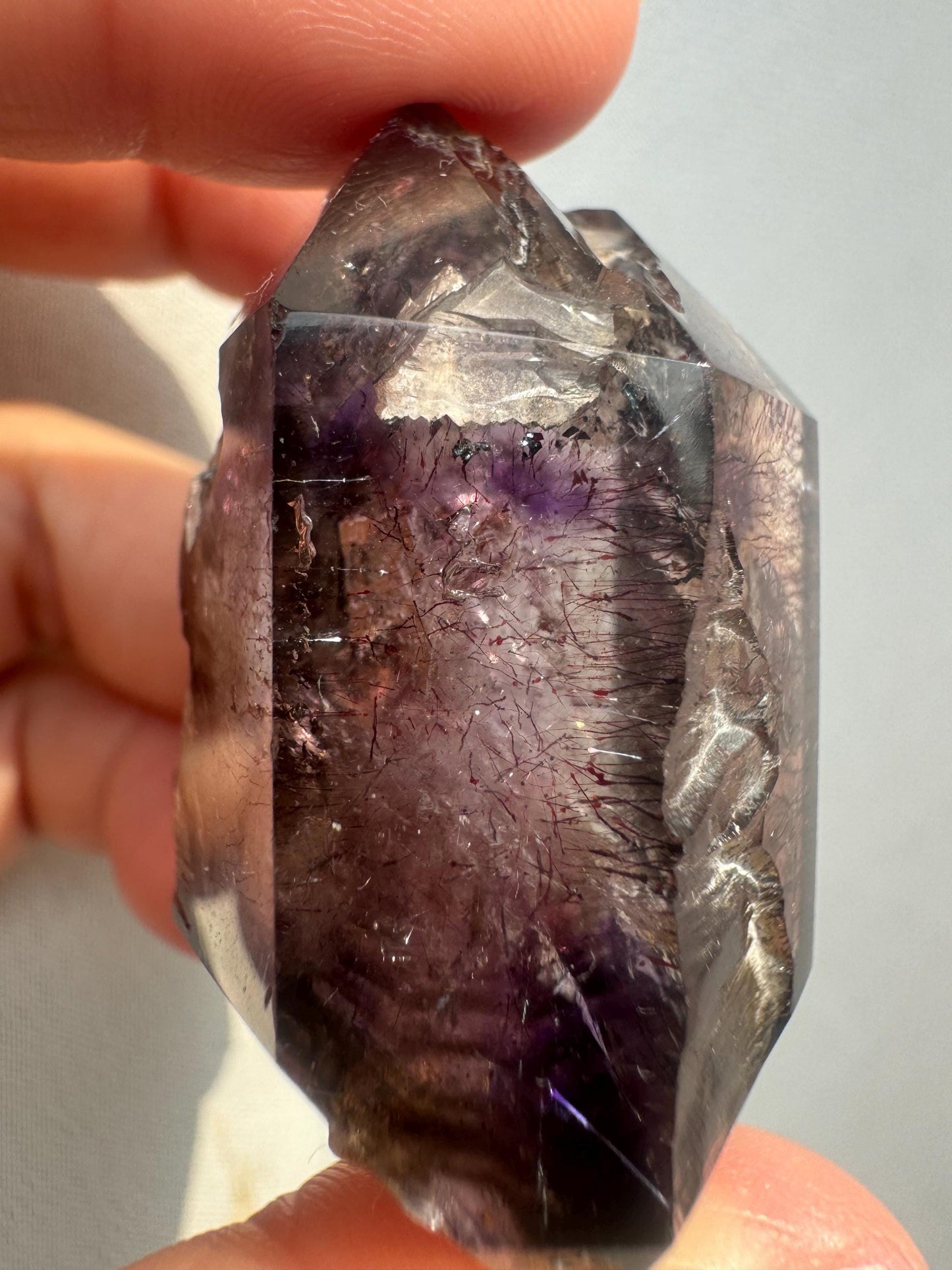 Shangaan, Hematite Inclusions, Zimbabwe super 7 crystal enhydro LEPIDOCROCITE AMETHYST Smoky QUARTZ Multi Mobile Enhydro