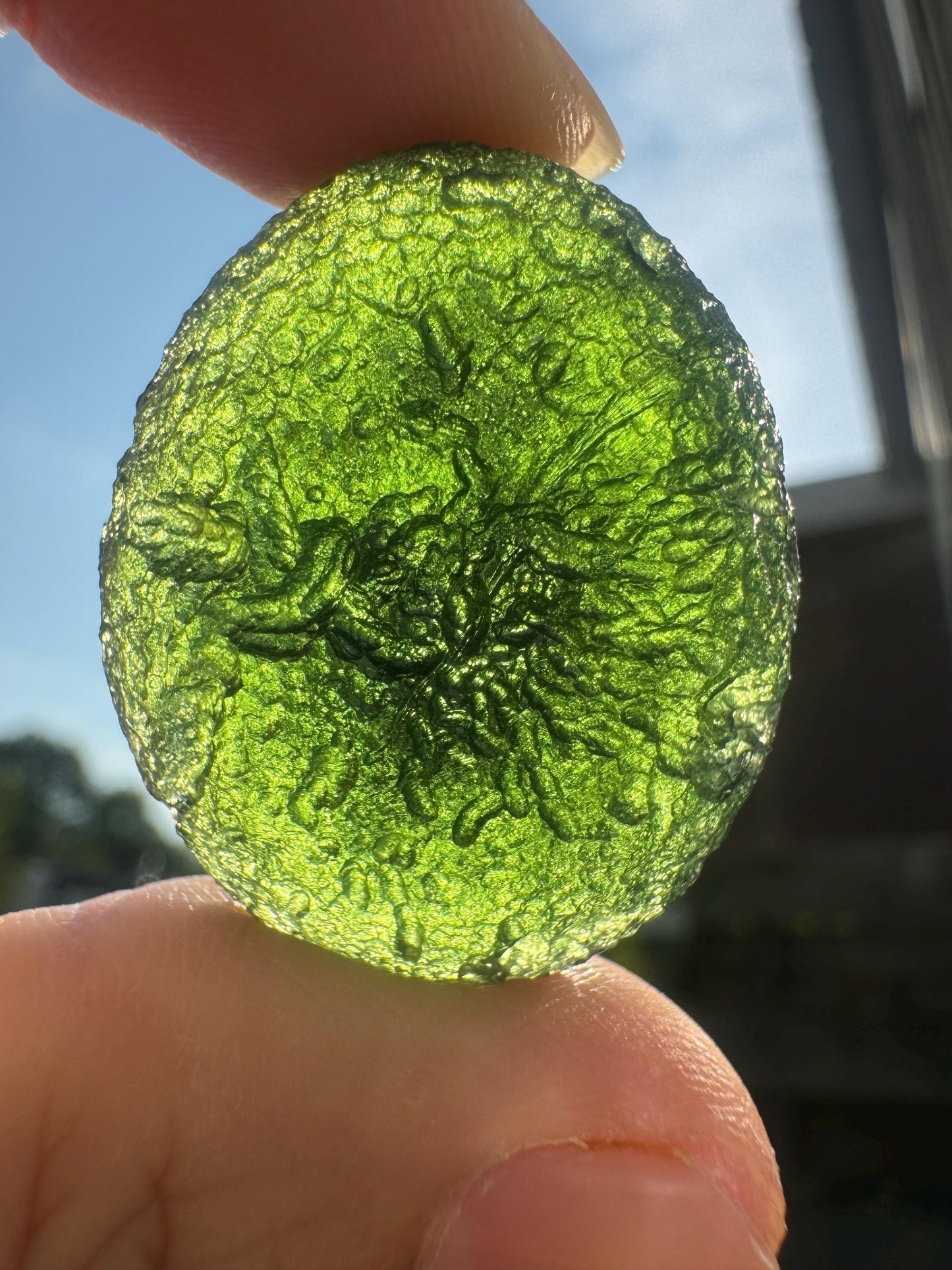 Chlum Moldavite: 16.2g Oval,nice green