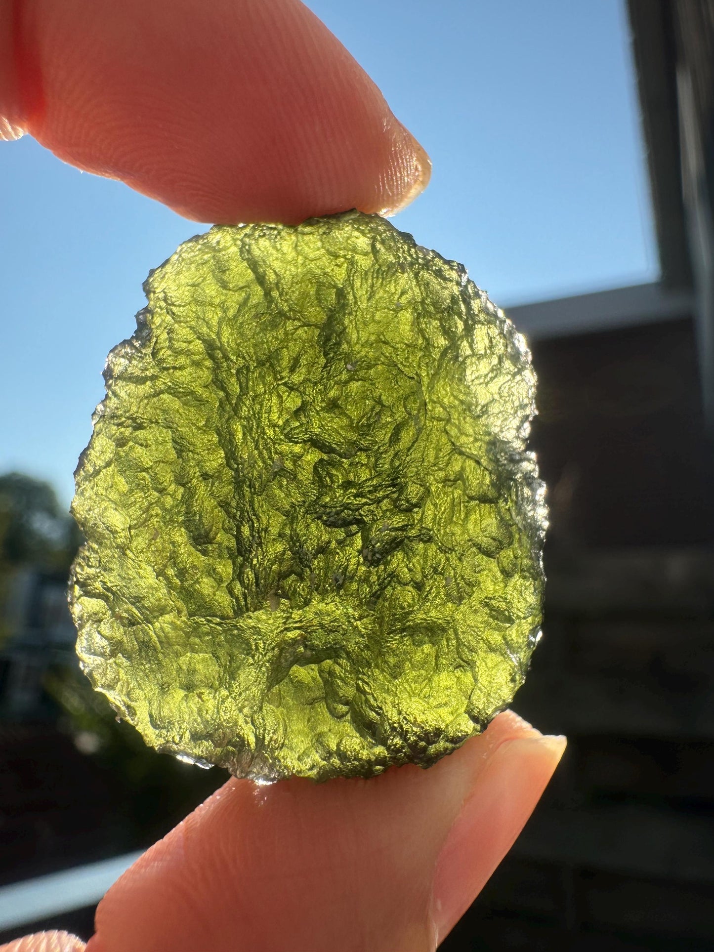 18.03g Chlum moldavite collector grade nice green no damages