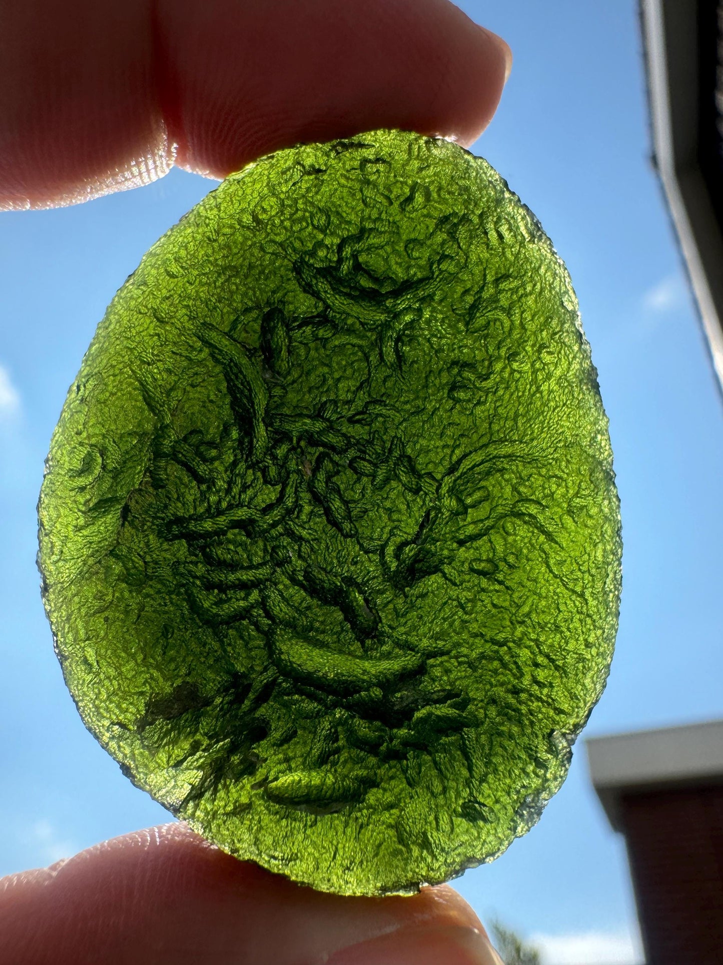 Chlum Moldavite: Deep Green Collector Piece (46.43g)