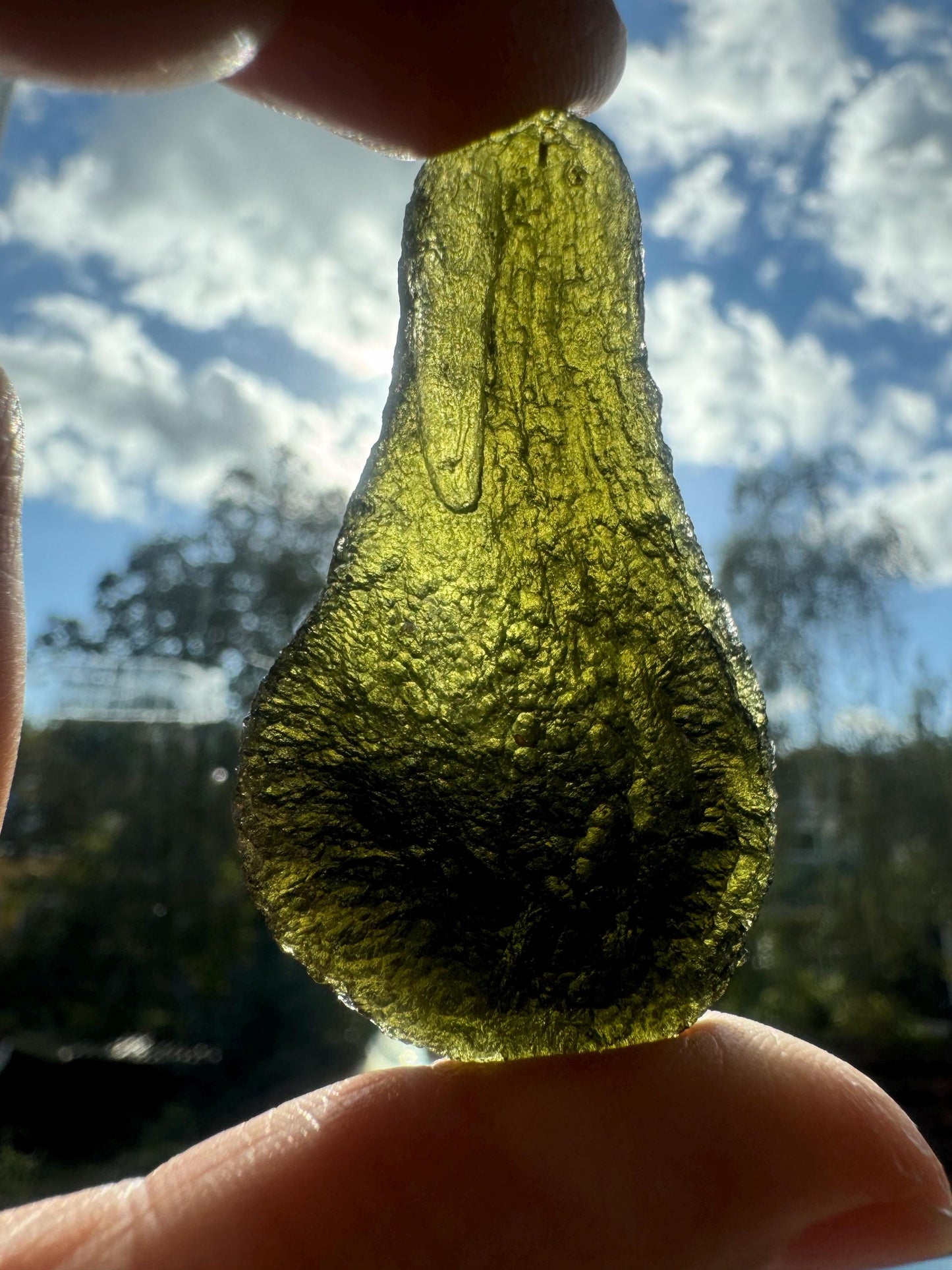 Dobrkovska Lhotka Moldavite: Spoon Shape, 22.43g