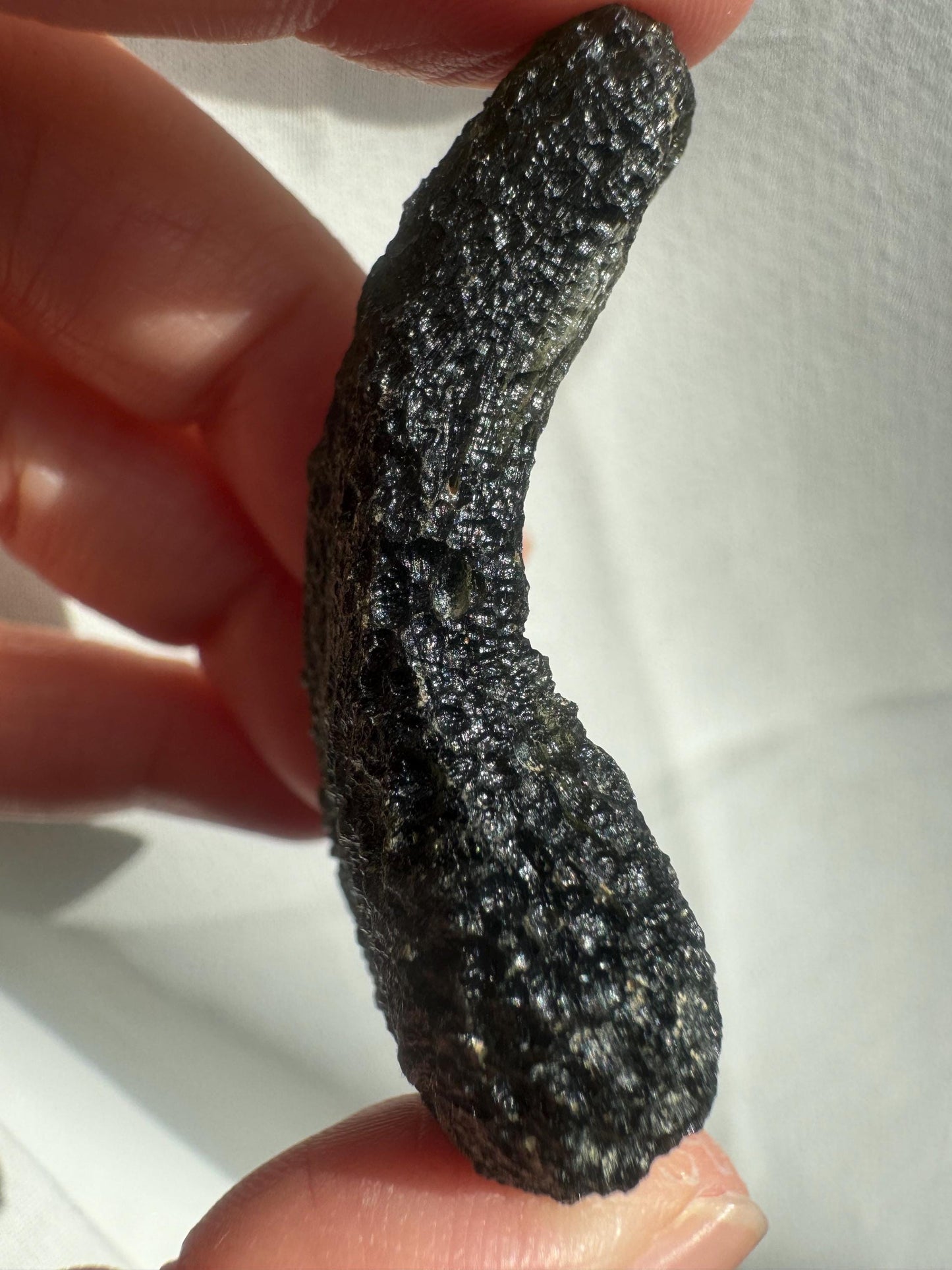 Dobrkovska Lhotka Moldavite: Spoon Shape, 22.43g