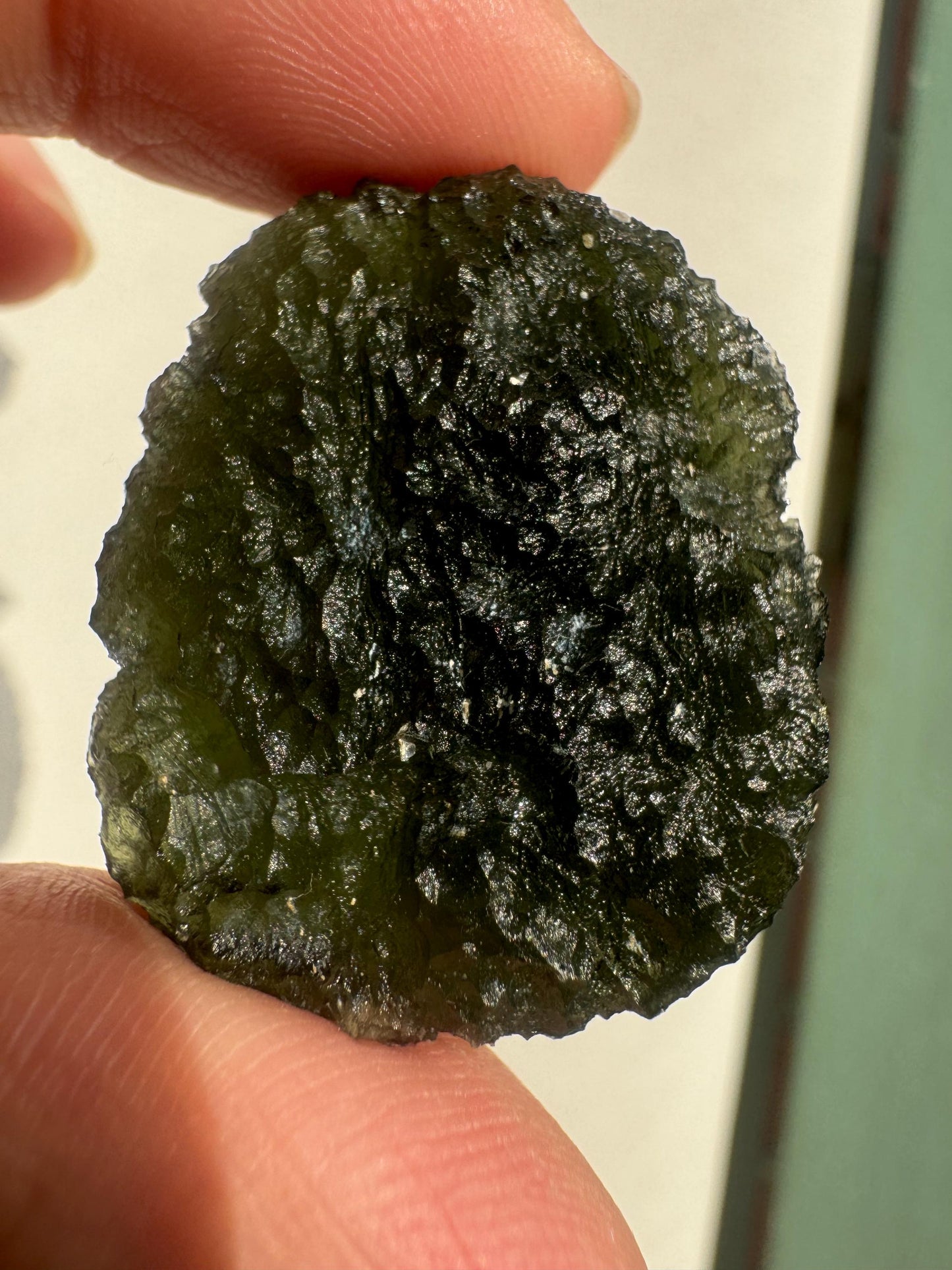 18.03g Chlum moldavite collector grade nice green no damages