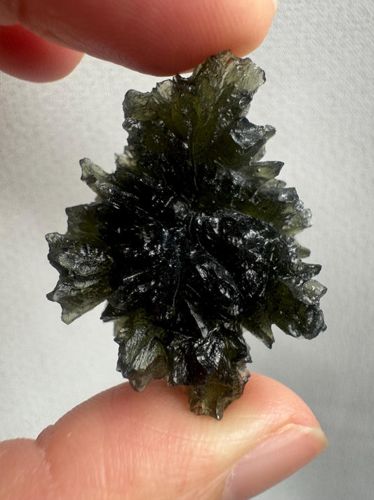 12.06g  Moldavite Besednice Jezkovna very rare and compact piece self standing