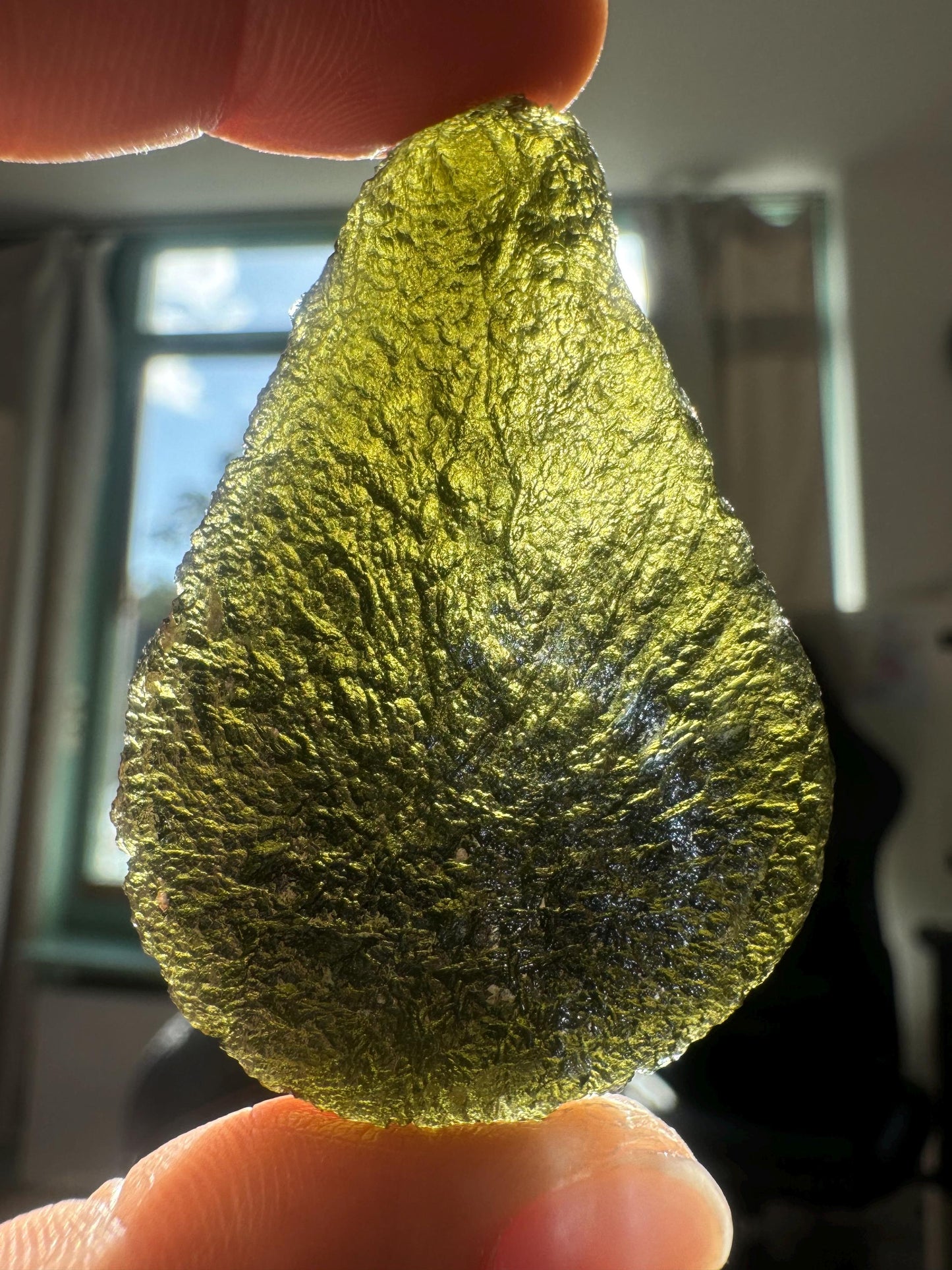 Dobrkovska Lhotka Moldavite: Spoon Shape, 22.43g