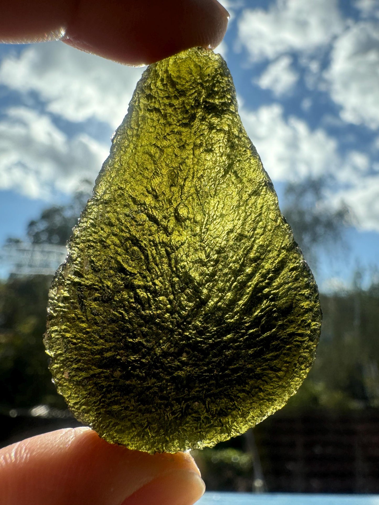 Dobrkovska Lhotka Moldavite: Spoon Shape, 22.43g