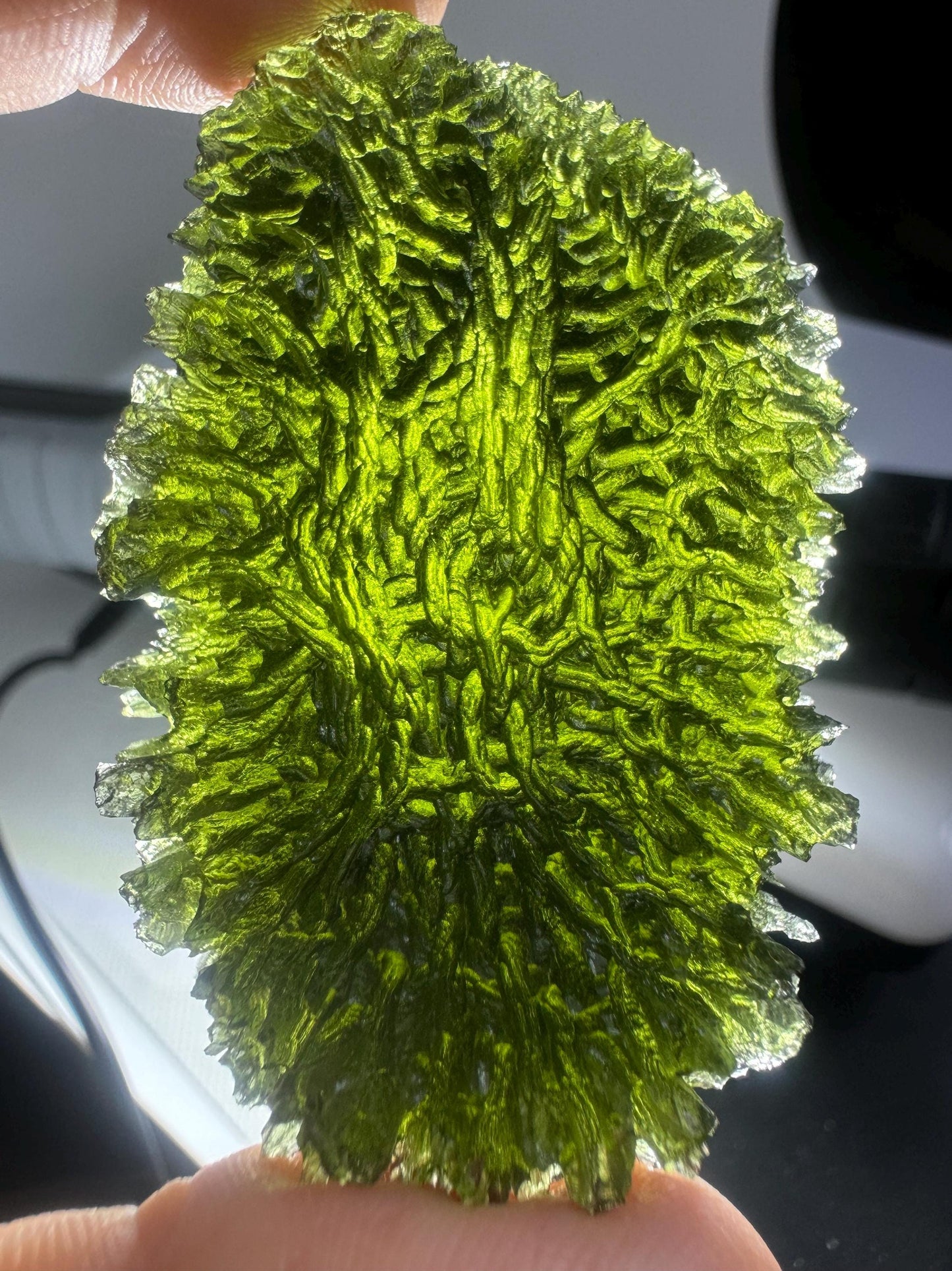 Authentic moldavite Paryz 45.68g museum grade no damages. Rare size