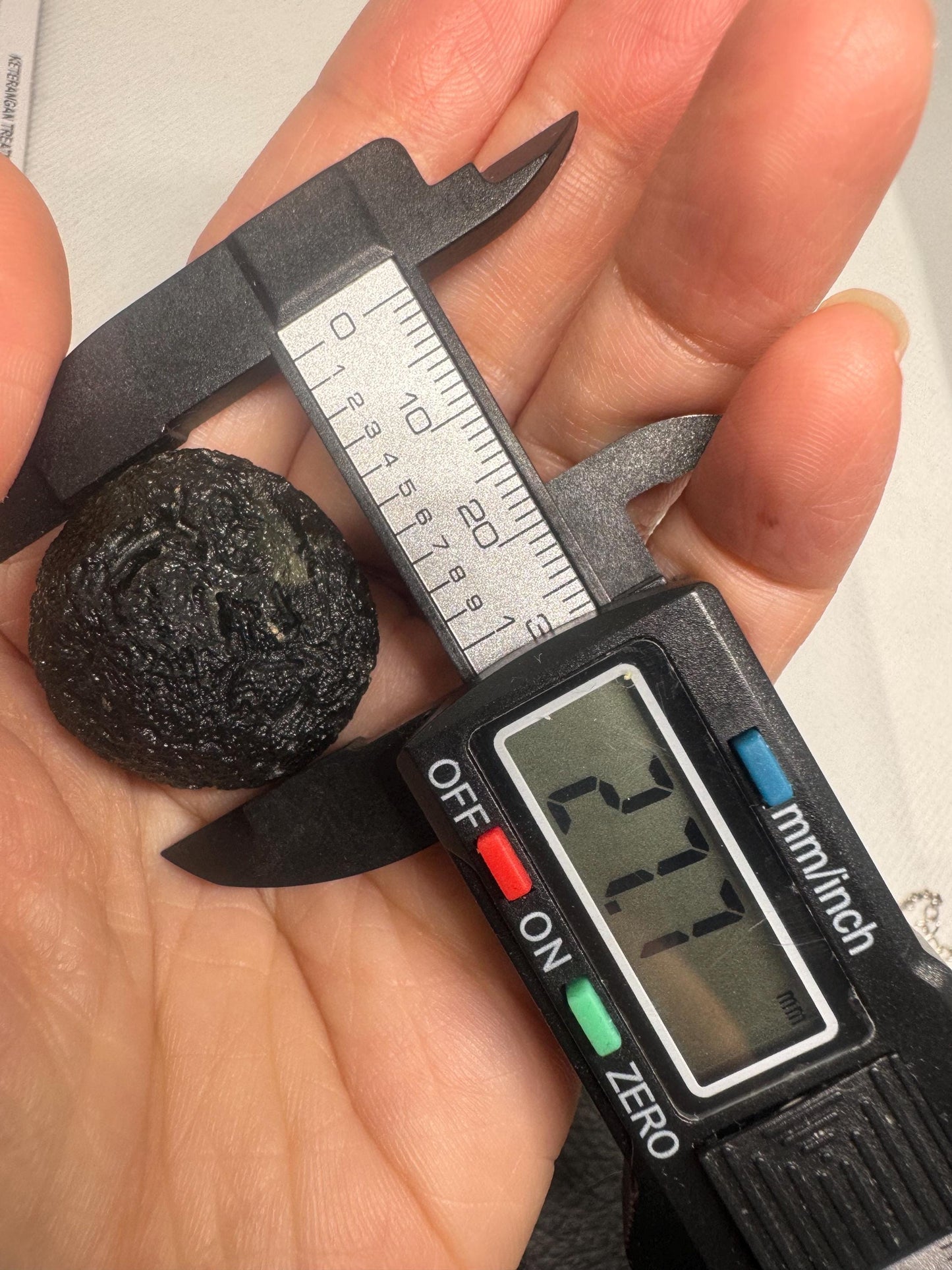 Authentic Moldavite disc Chlum location 12.87g