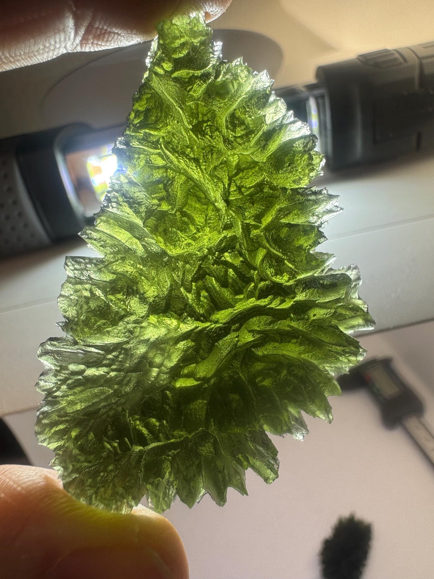 Moldavite besednice Jezkovna 23.71g deep hedgehog texture