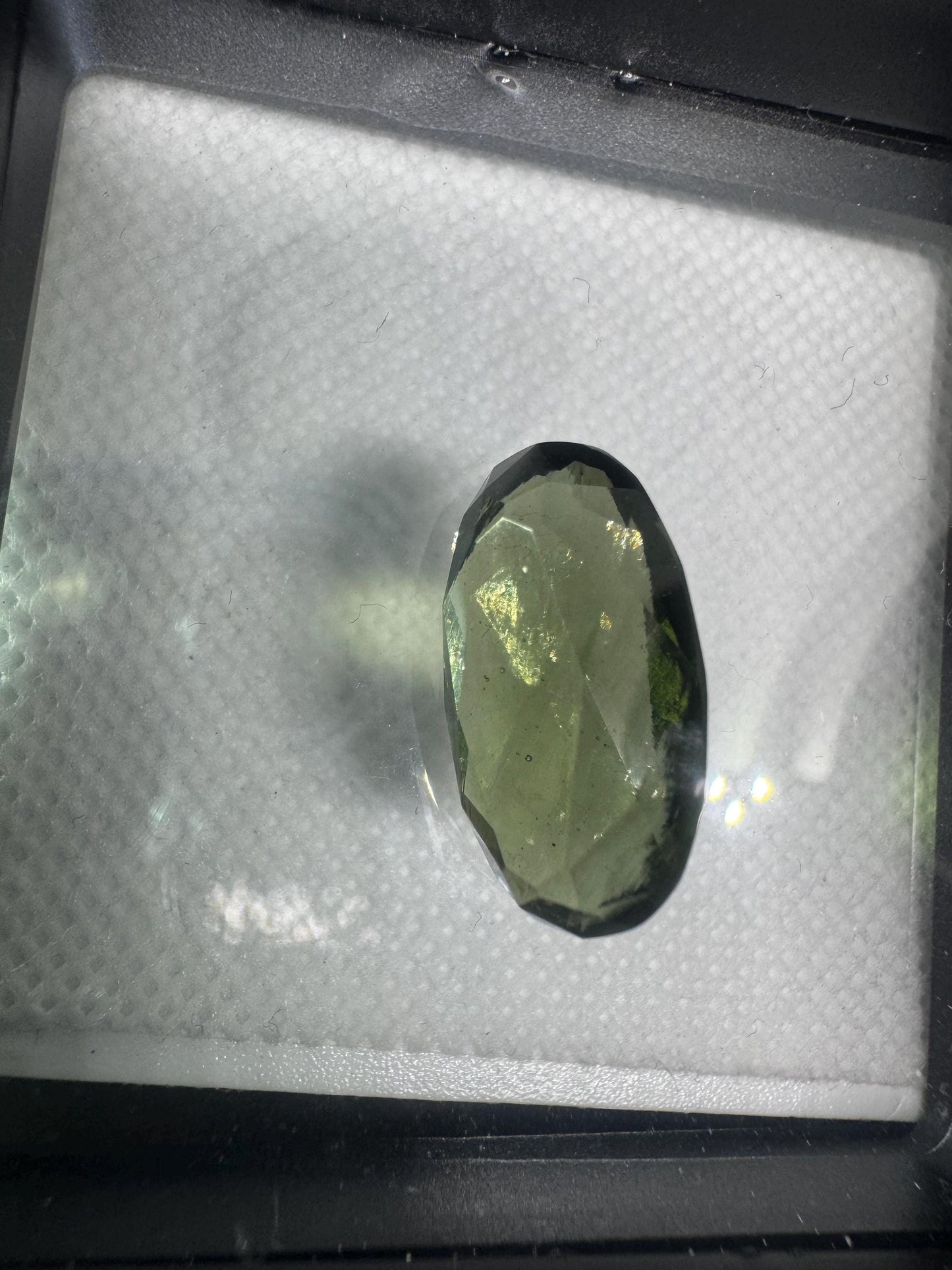 Authentic Faceted Moldavite Gemstone: Light Green Crystal, 12.6 Carats