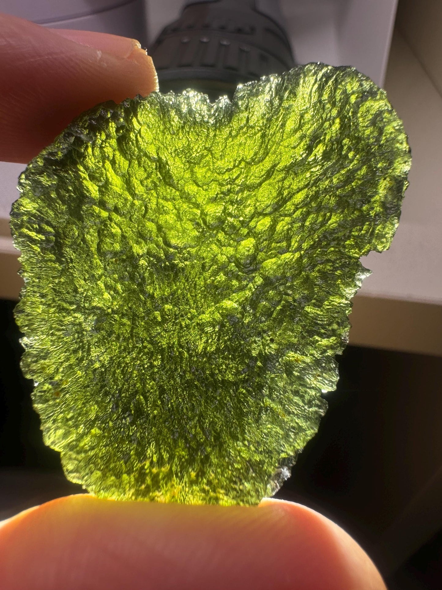 Chlum Moldavite: 17.85g Heart-Shaped Crystal with Unique Texture