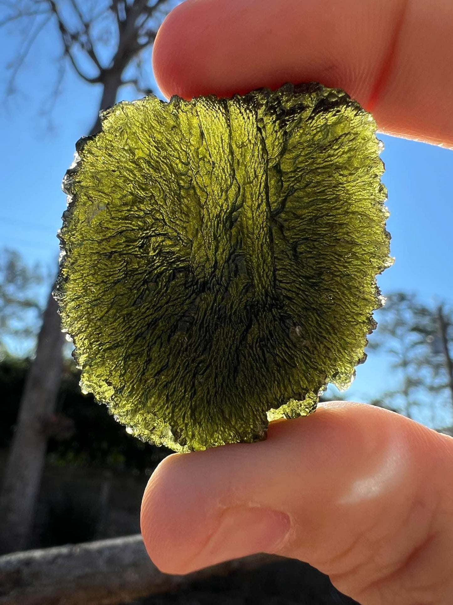 35g Large Moldavite from Chlum nice texture shape bottom drop