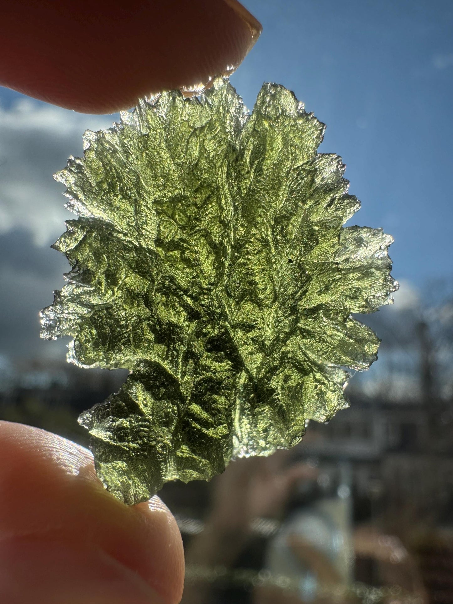 7.58g  Moldavite Besednice Jezkovna very rare , headhoge