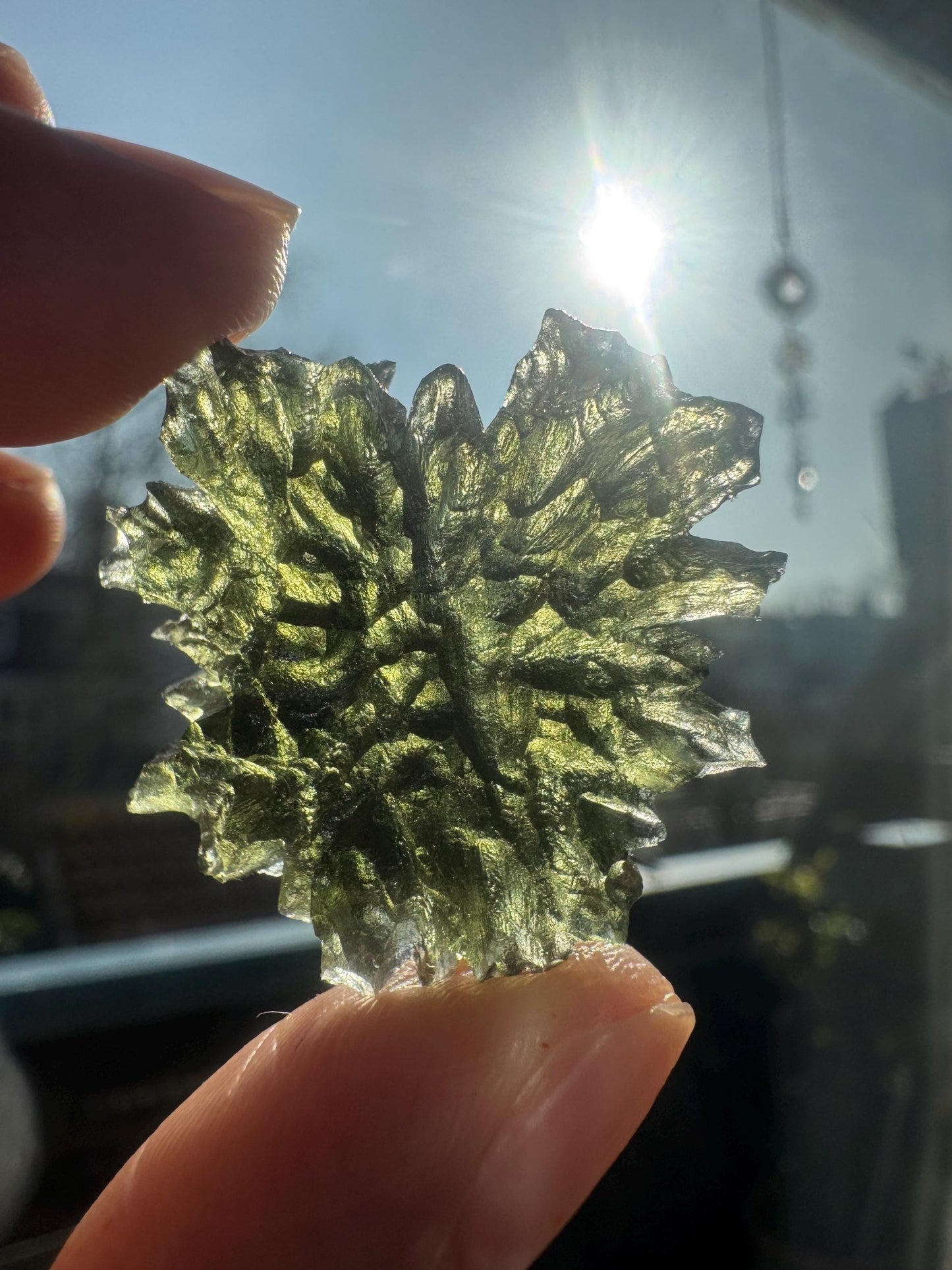 6.51g  Moldavite Besednice Jezkovna very rare , Angel butterfly shape headhoge texture