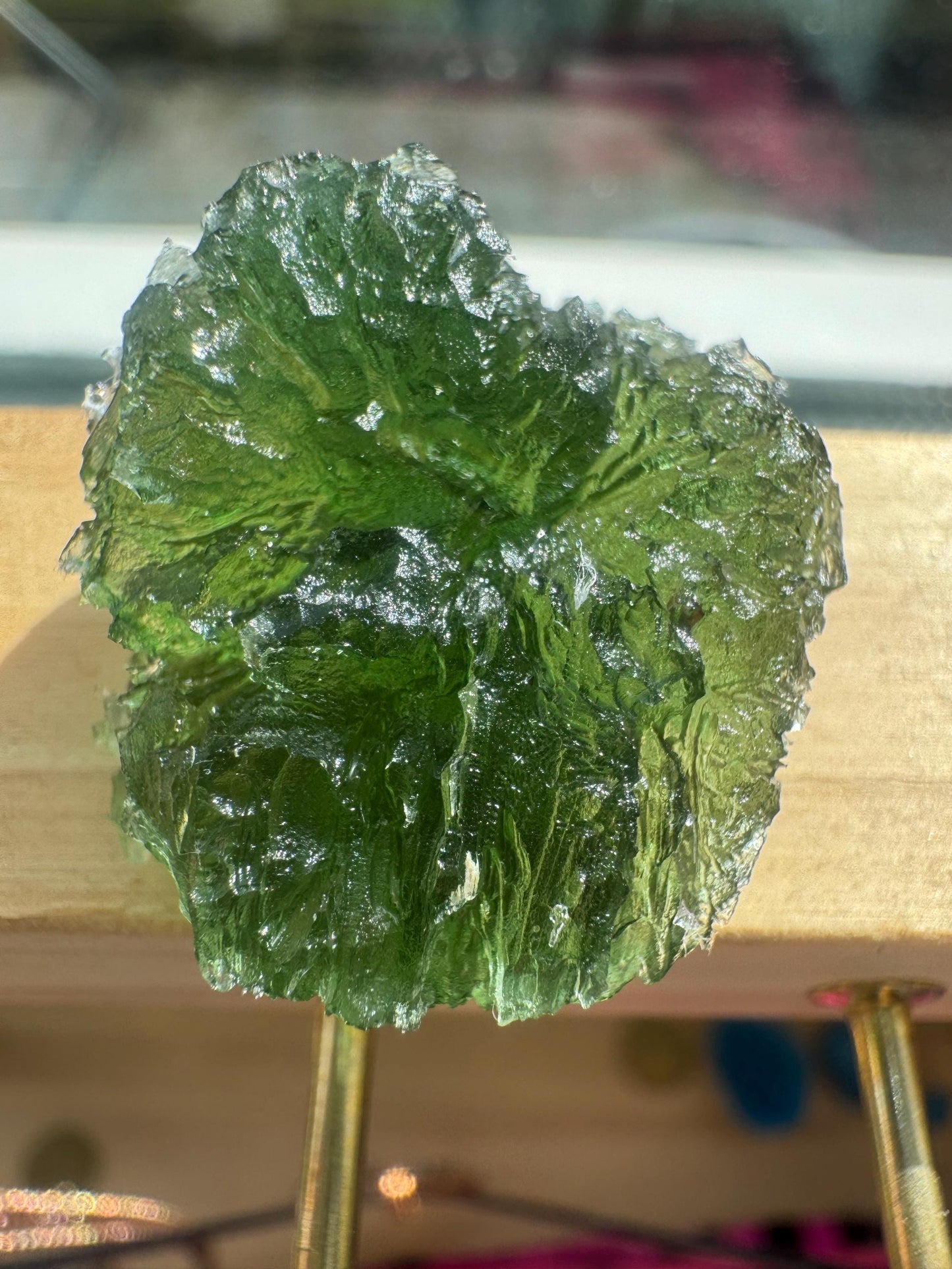 9.33g Authentic Moldavite Crystal, Chrastany Czech Republic poison green