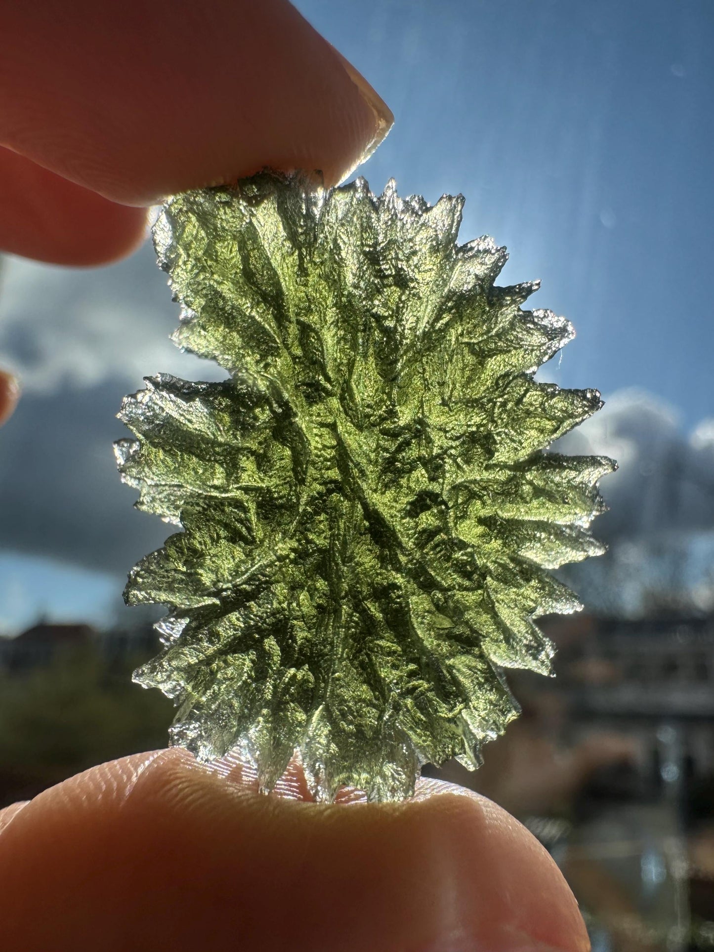 7.58g  Moldavite Besednice Jezkovna very rare , headhoge