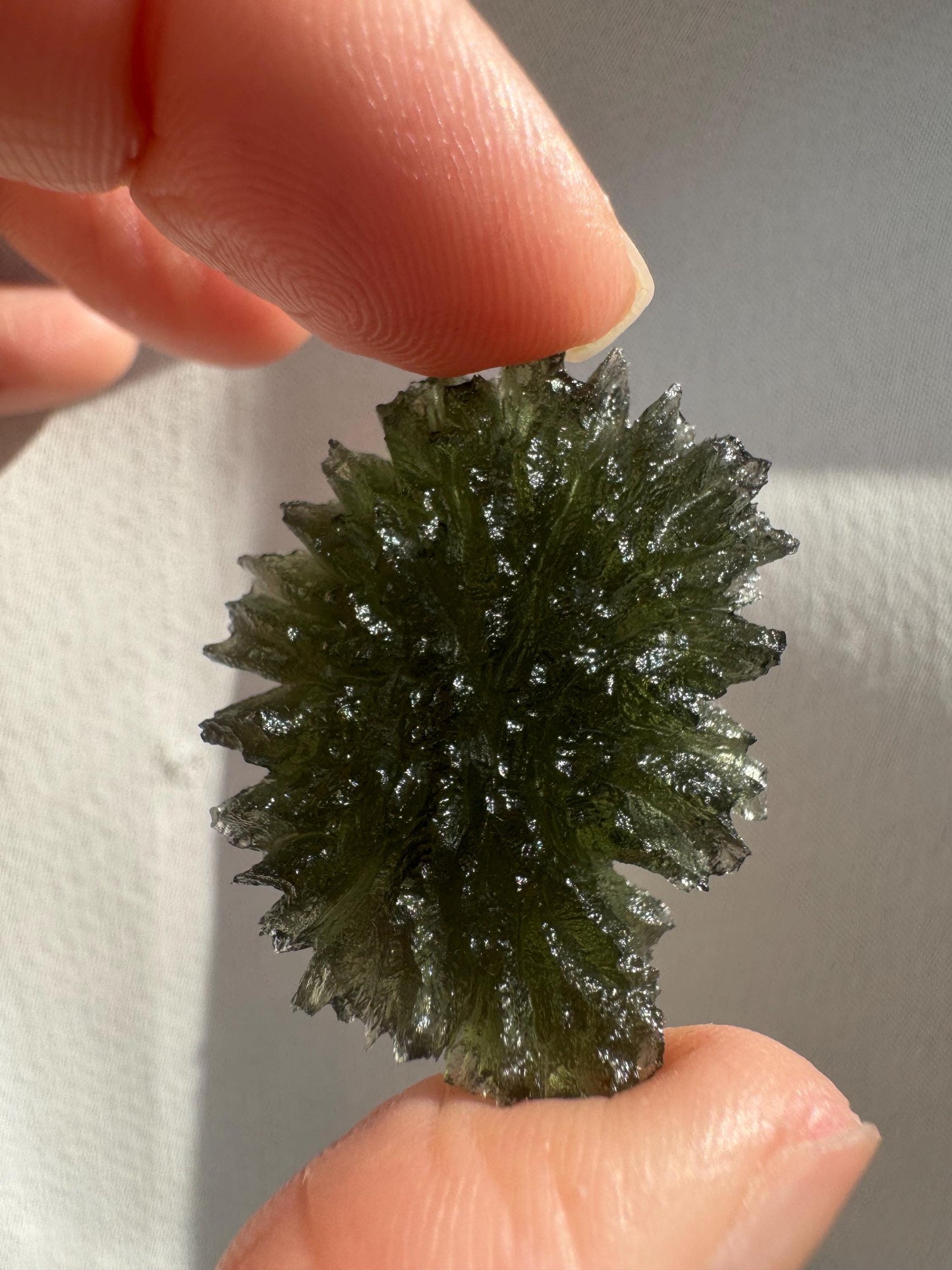 7.58g  Moldavite Besednice Jezkovna very rare , headhoge