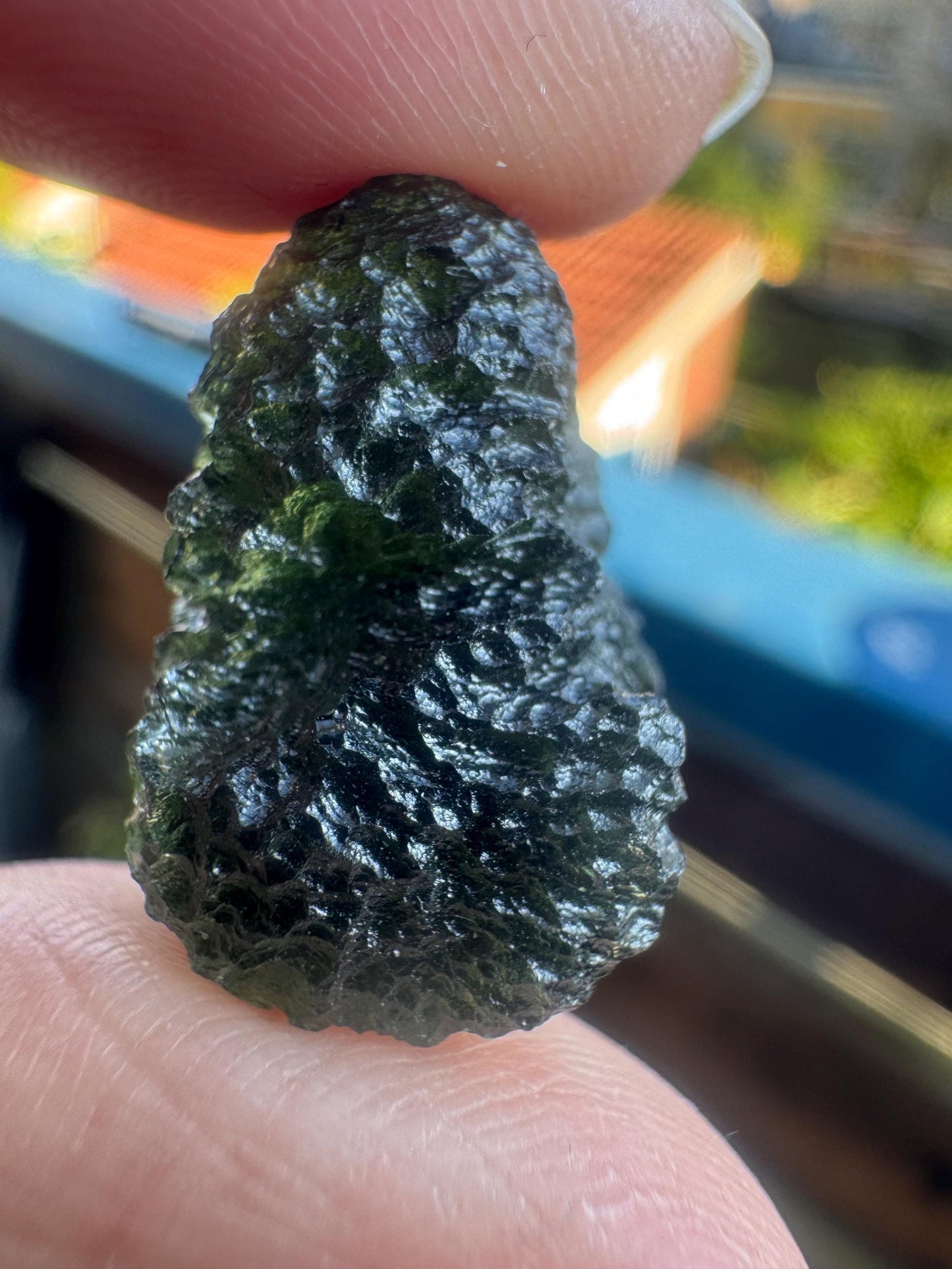 6.58g Authentic Moldavite Crystal - Chlum, Czech Republic