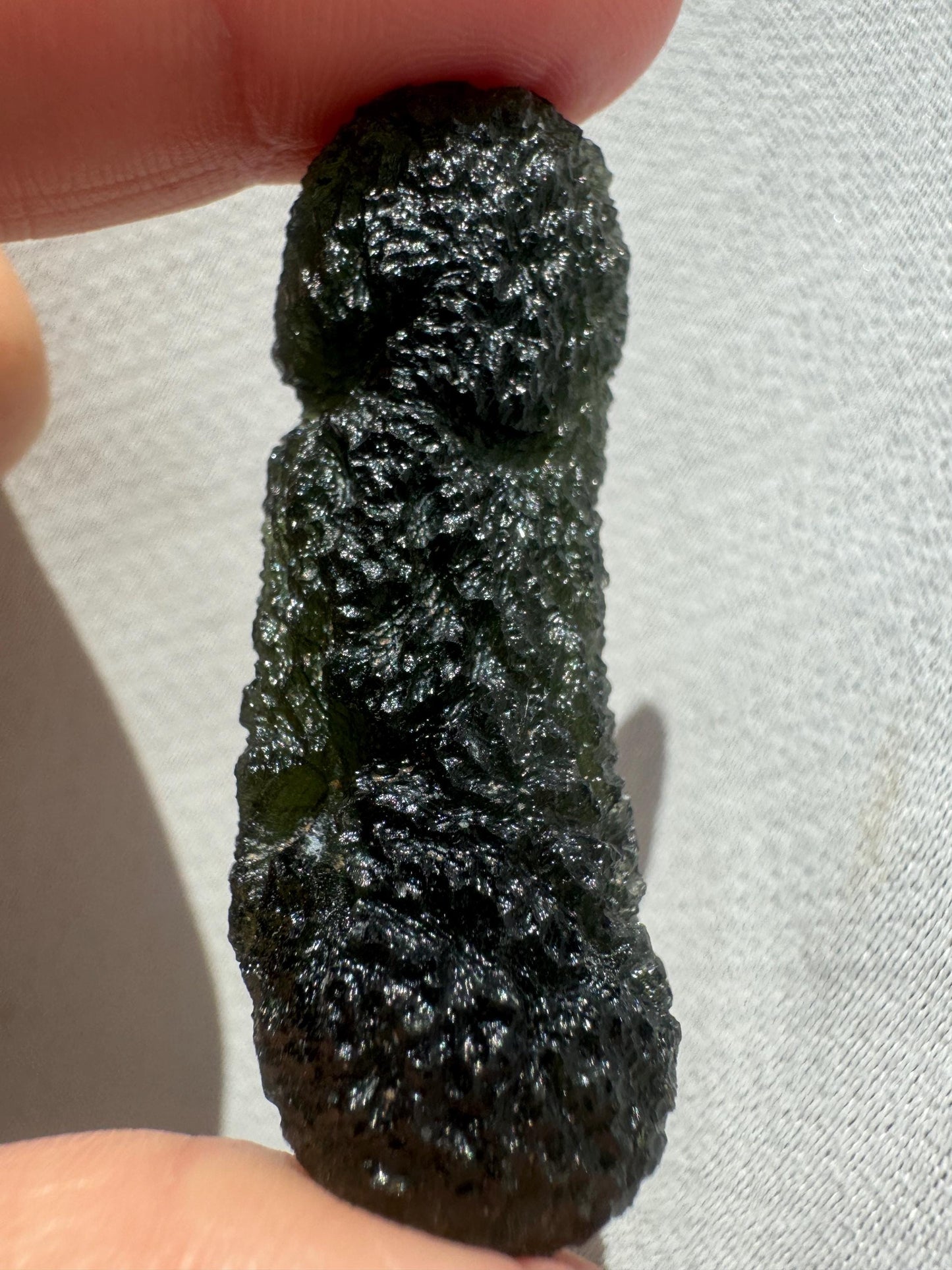 Authentic 17.80g Moldavite dumbbell chlum 1/10000  rare shape