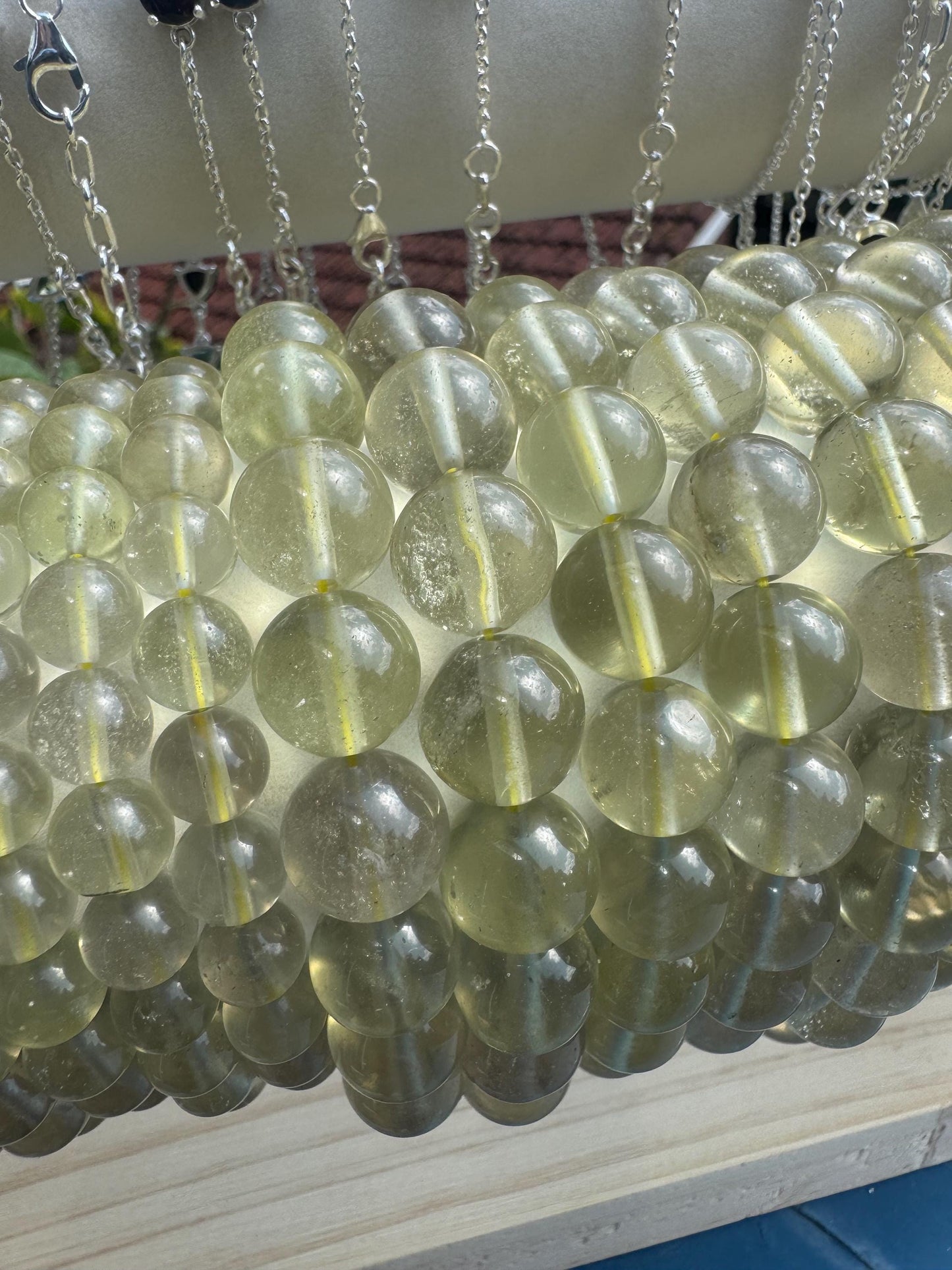 Natural Libyan Desert Glass Beads • 7–8mm Round • High-Clarity Strand The bracelet weight 15cm