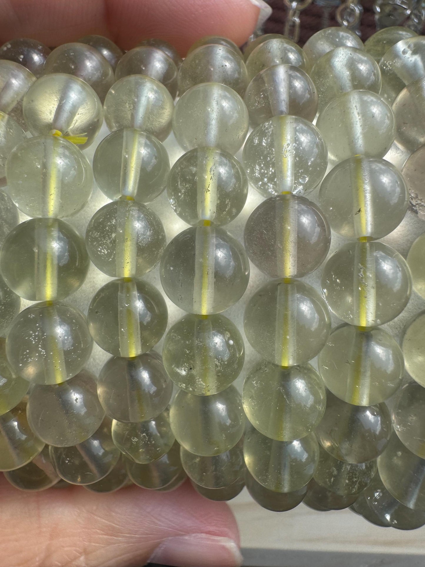 Natural Libyan Desert Glass Beads • 7–8mm Round • High-Clarity Strand The bracelet weight 15cm