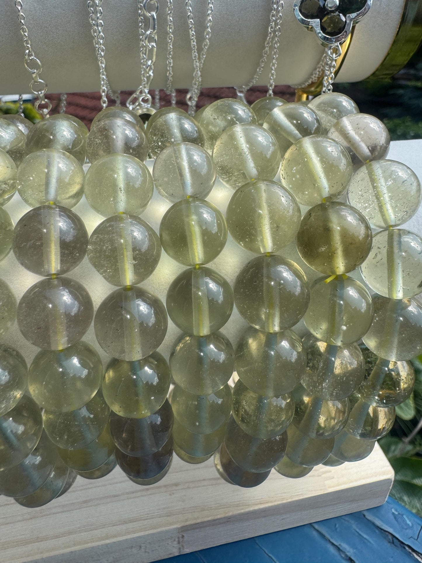 Natural Libyan Desert Glass Beads • 7–8mm Round • High-Clarity Strand The bracelet weight 15cm