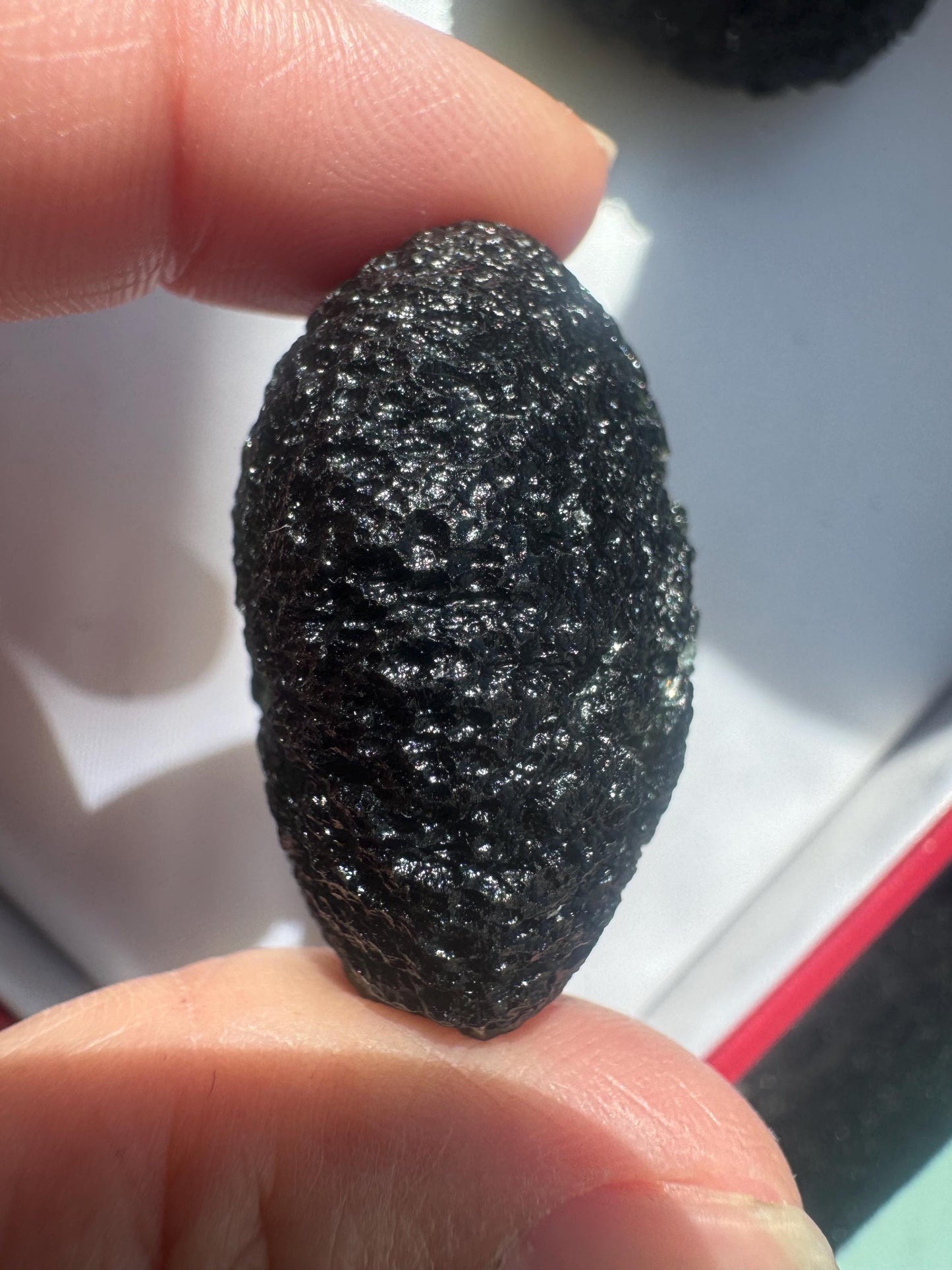 30.77g Authentic Forest Green Moldavite Disc: Czech Healing Crystal