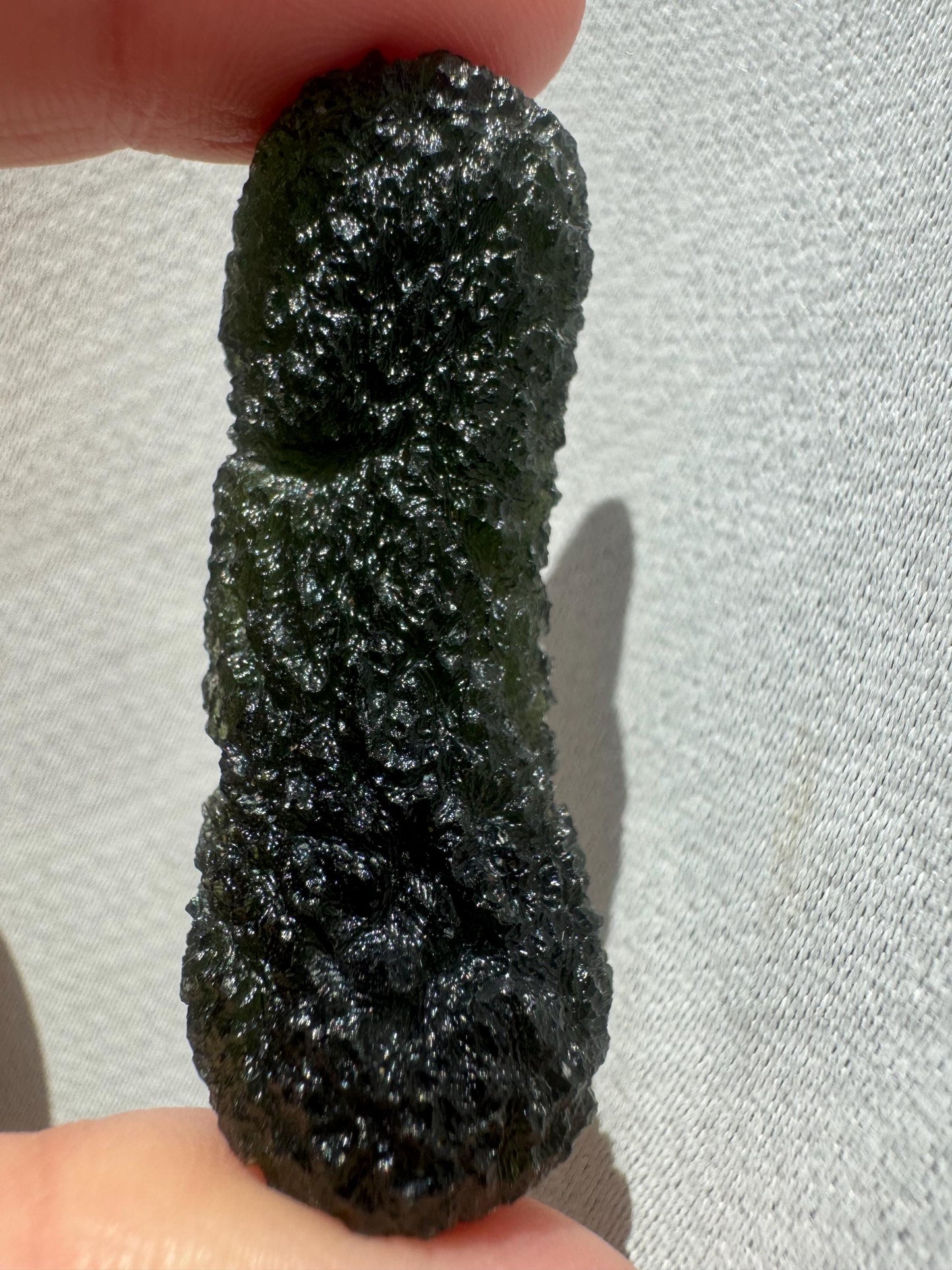 Authentic 17.80g Moldavite dumbbell chlum 1/10000  rare shape