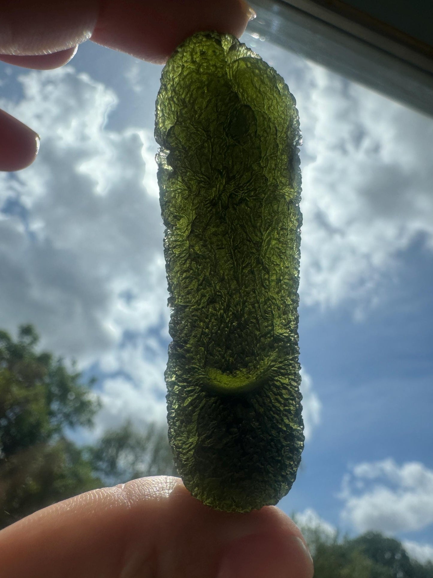 Authentic 30.85g Moldavite dumbbell chlum 1/10000  rare shape