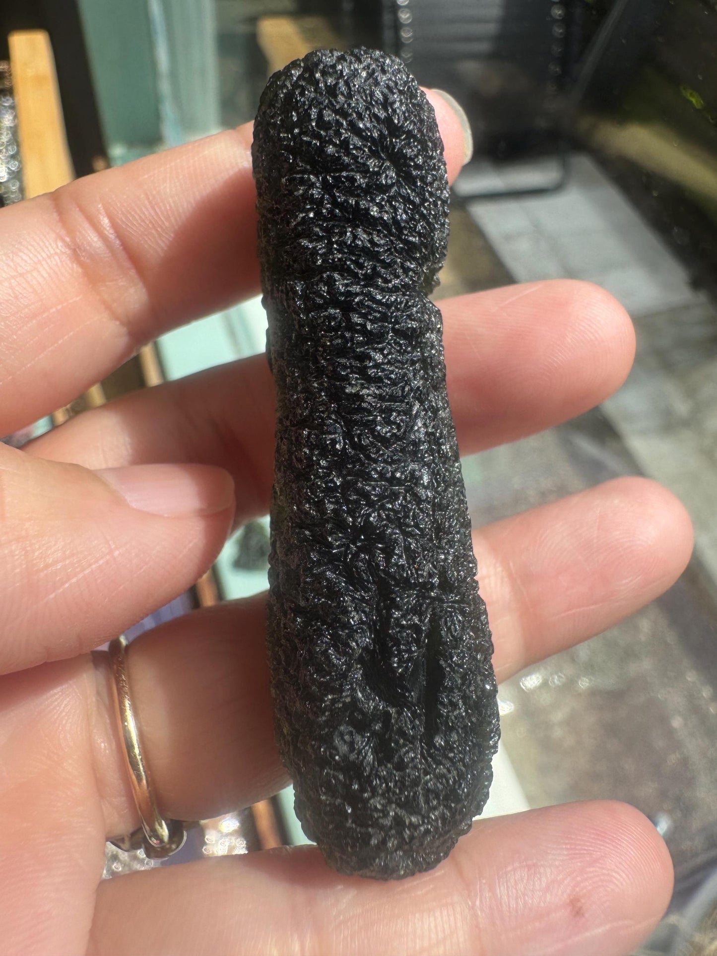 Authentic 30.85g Moldavite dumbbell chlum 1/10000  rare shape