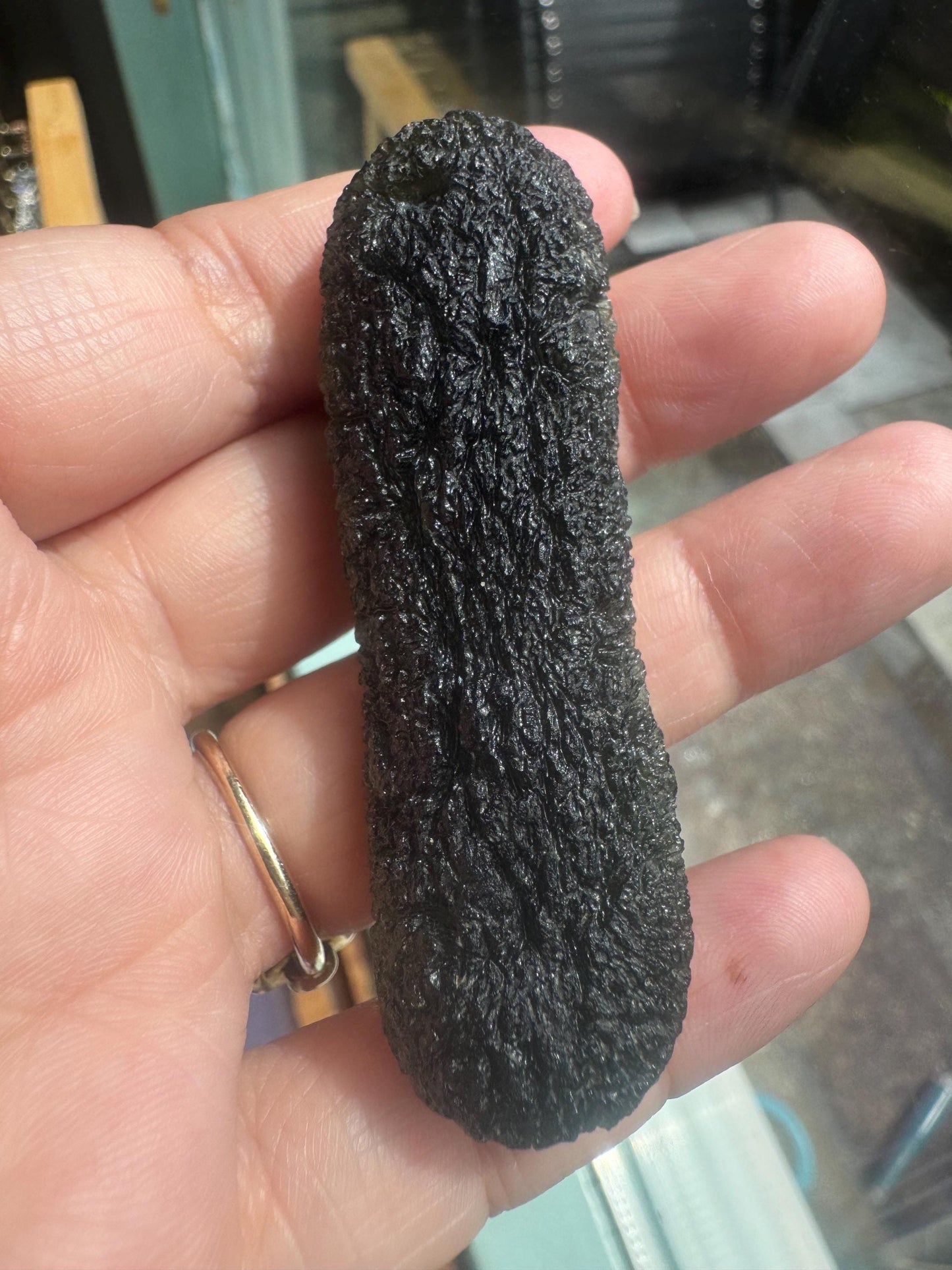 Authentic 30.85g Moldavite dumbbell chlum 1/10000  rare shape