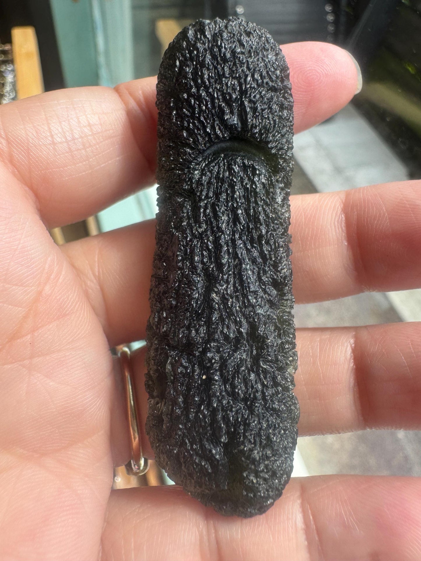 Authentic 30.85g Moldavite dumbbell chlum 1/10000  rare shape