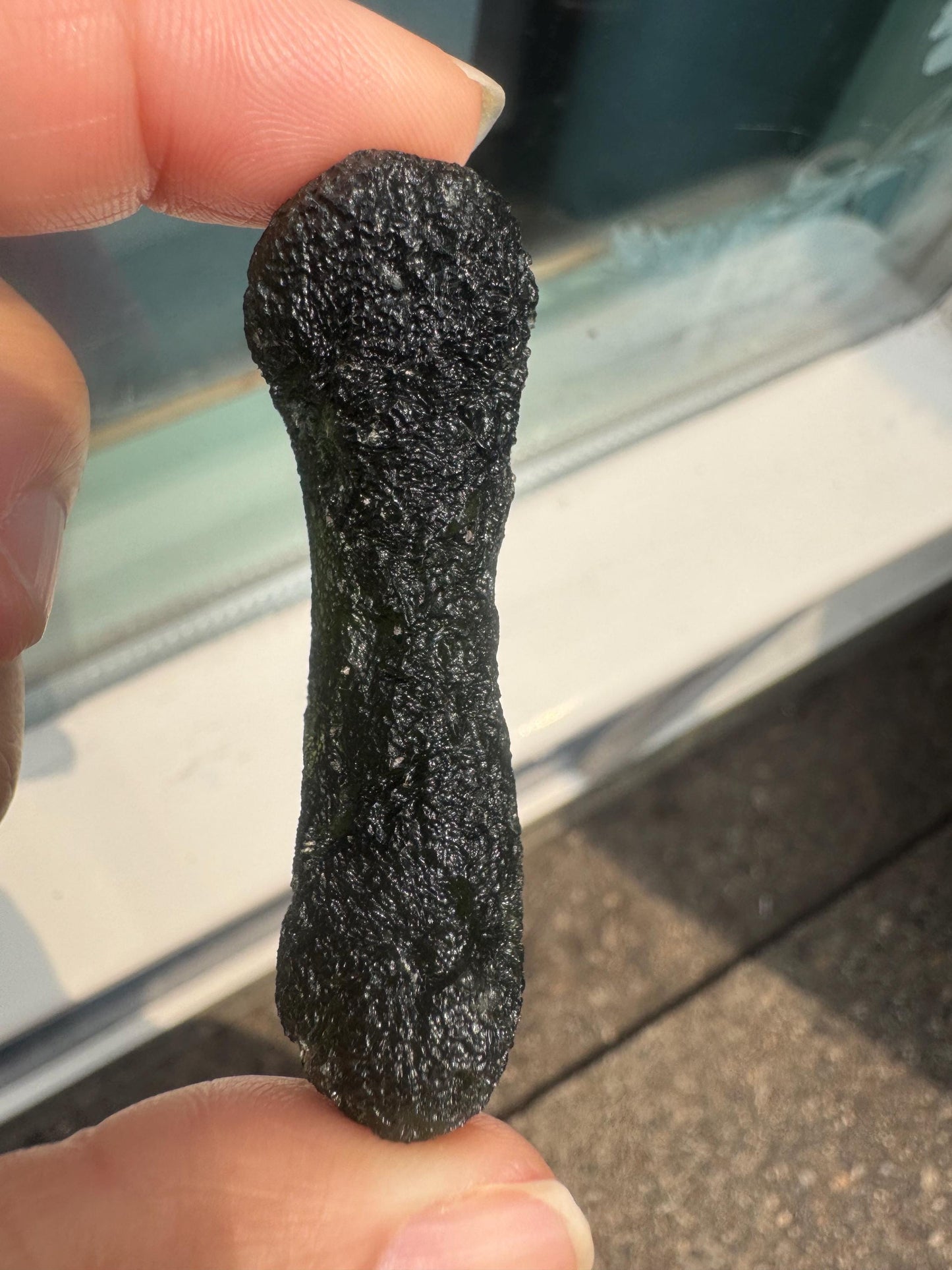 Authentic Moldavite dumbell shape 24.15g Zatacka location no damages AAA quality