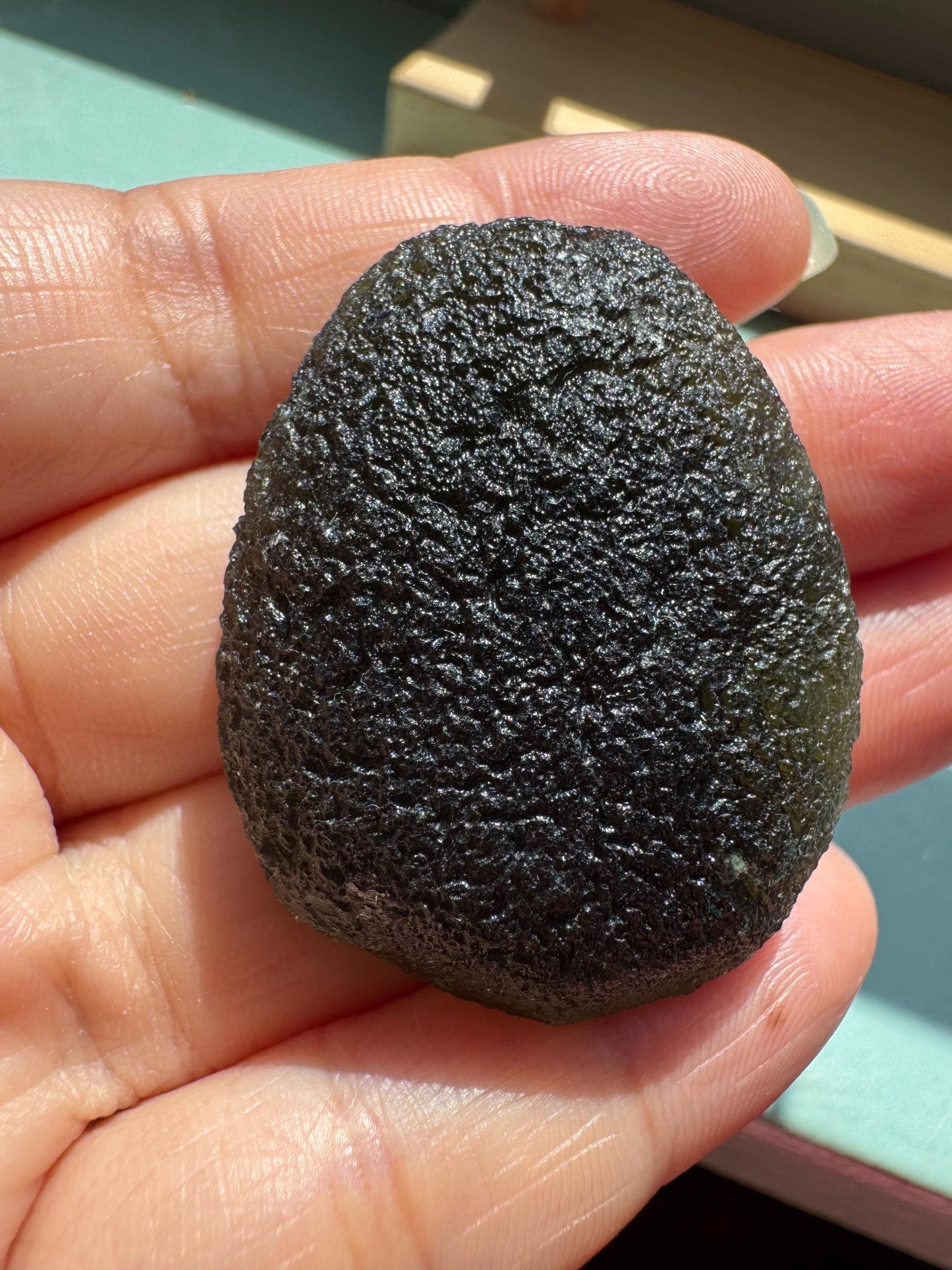 Zatacka Moldavite: 20.27g Green Collector Piece, Avocado Shape