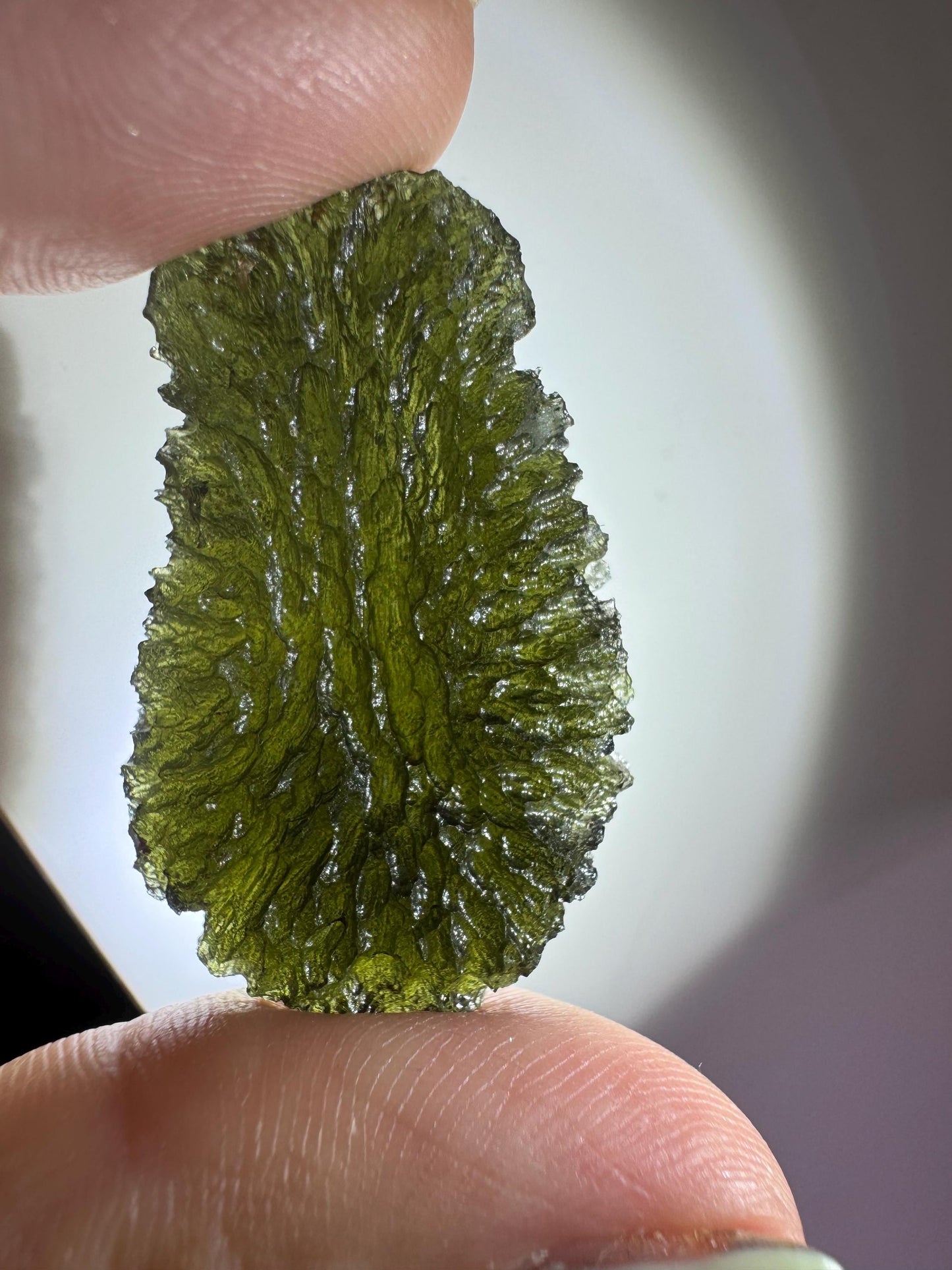 Authentic Moldavite Crystal: 10.44g Chlum Deep Texture, Czech Tektite