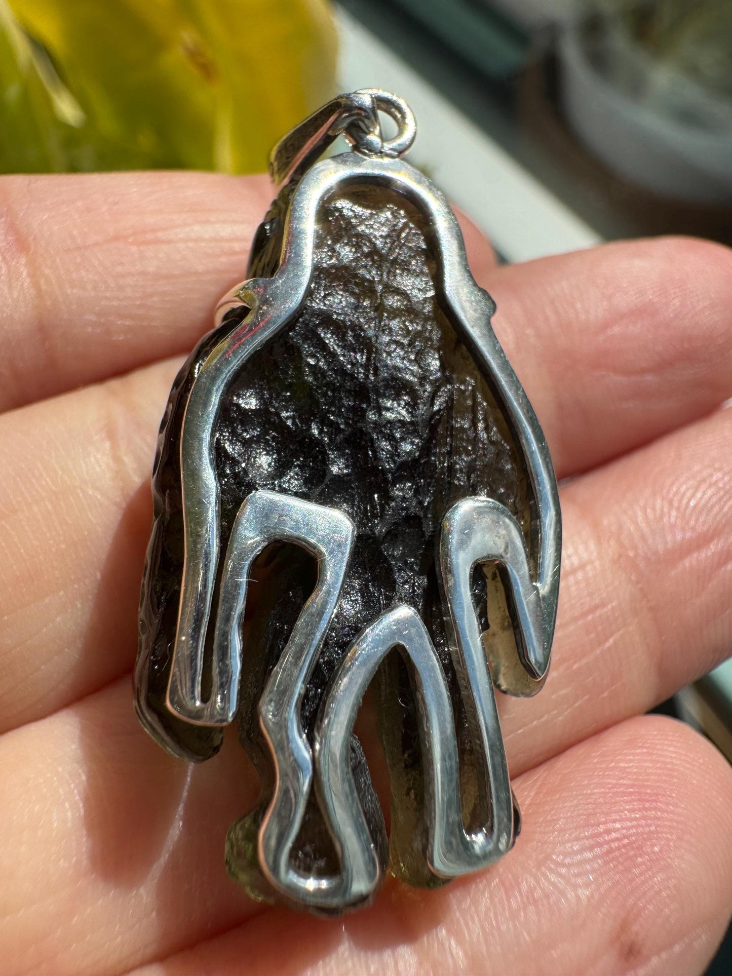 Moldavite carving Bigfoot 42.75 carats super details carved