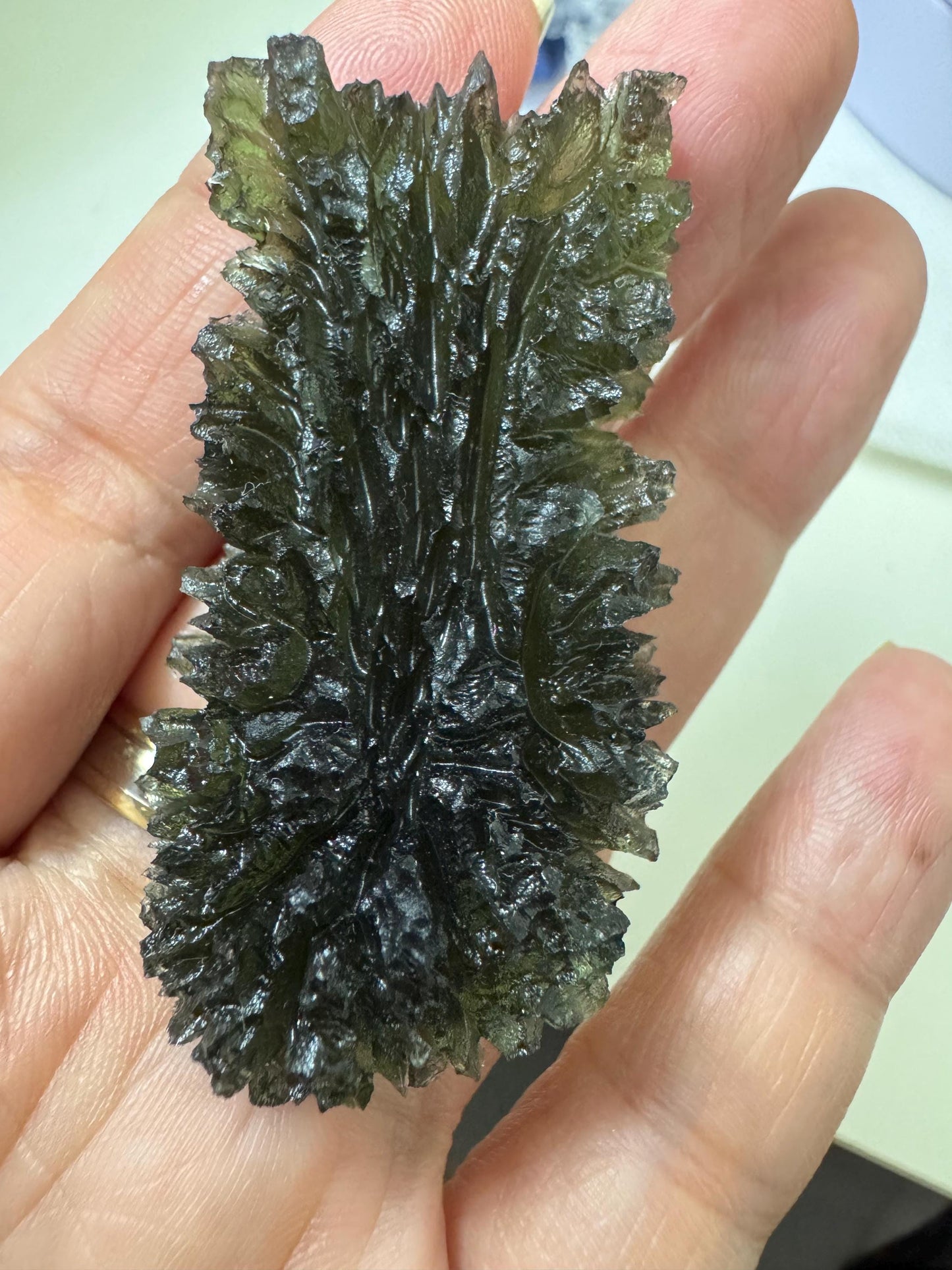 21.24g  Moldavite Besednice Jezkovna very rare , headhoge for serious collector