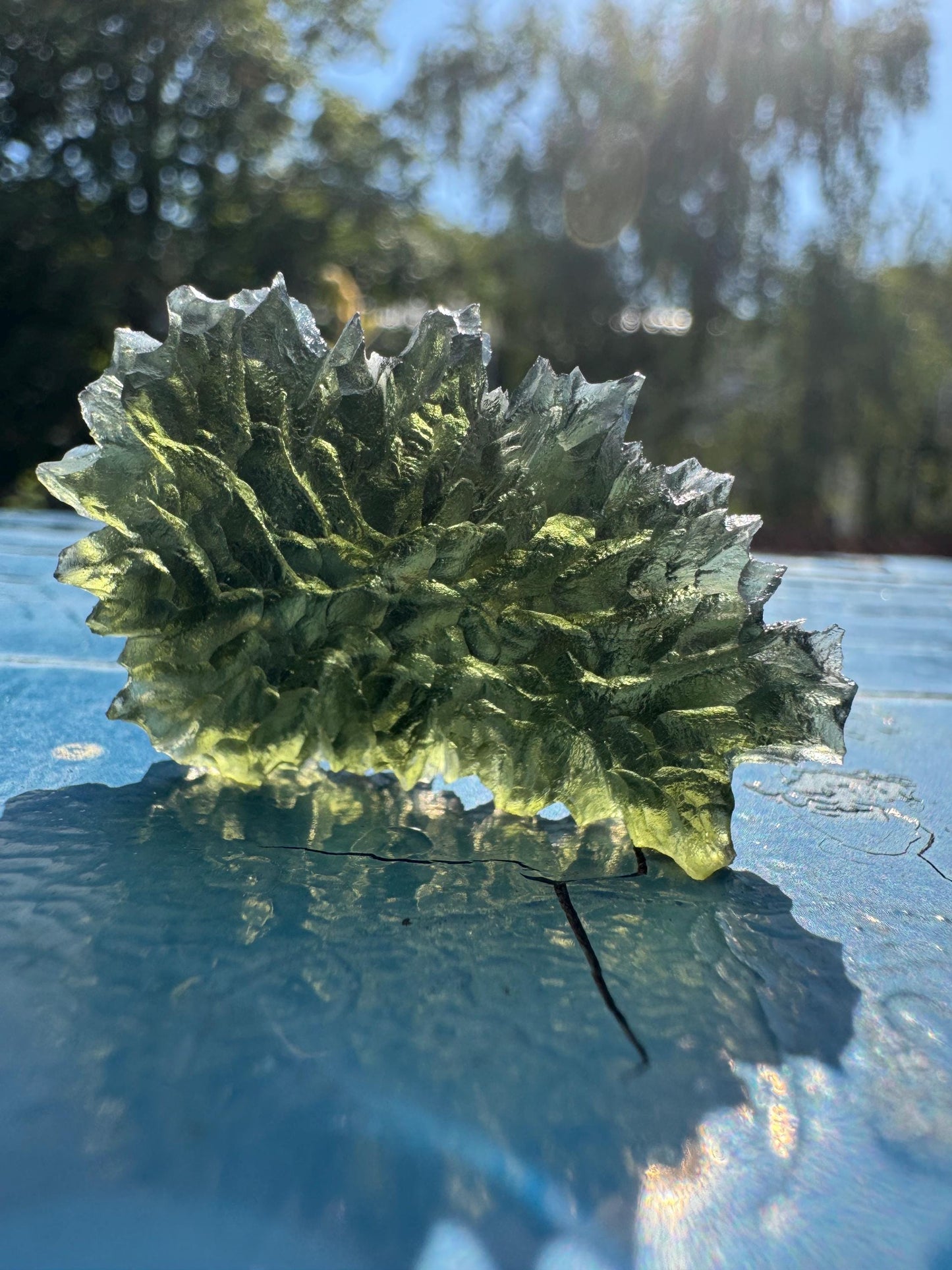 9.19g Authentic Moldavite besednice Jezkovna hedgehog texture rare