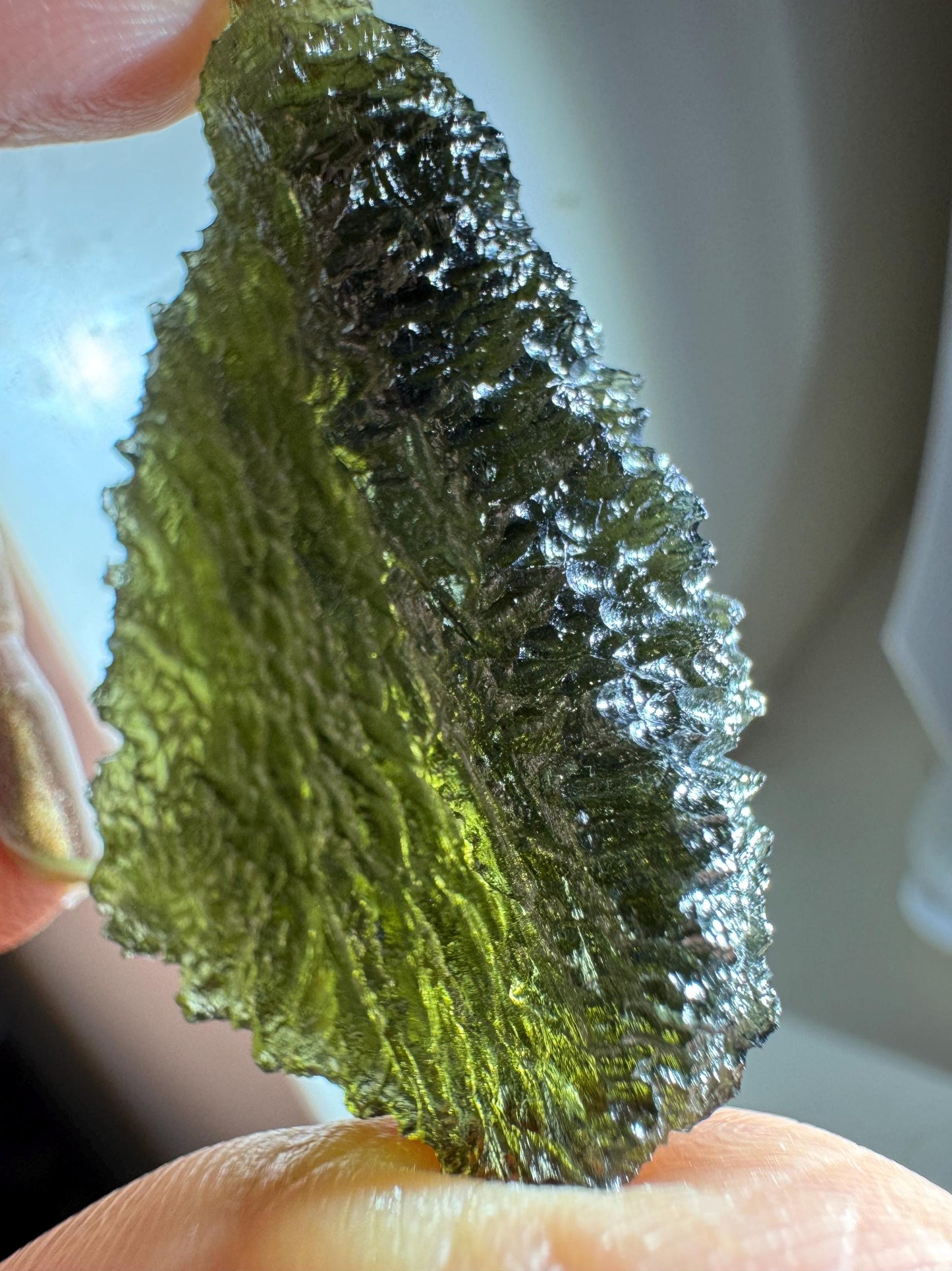 9.62g Authentic Maly Chlum Kraj Moldavite: Spiky texture