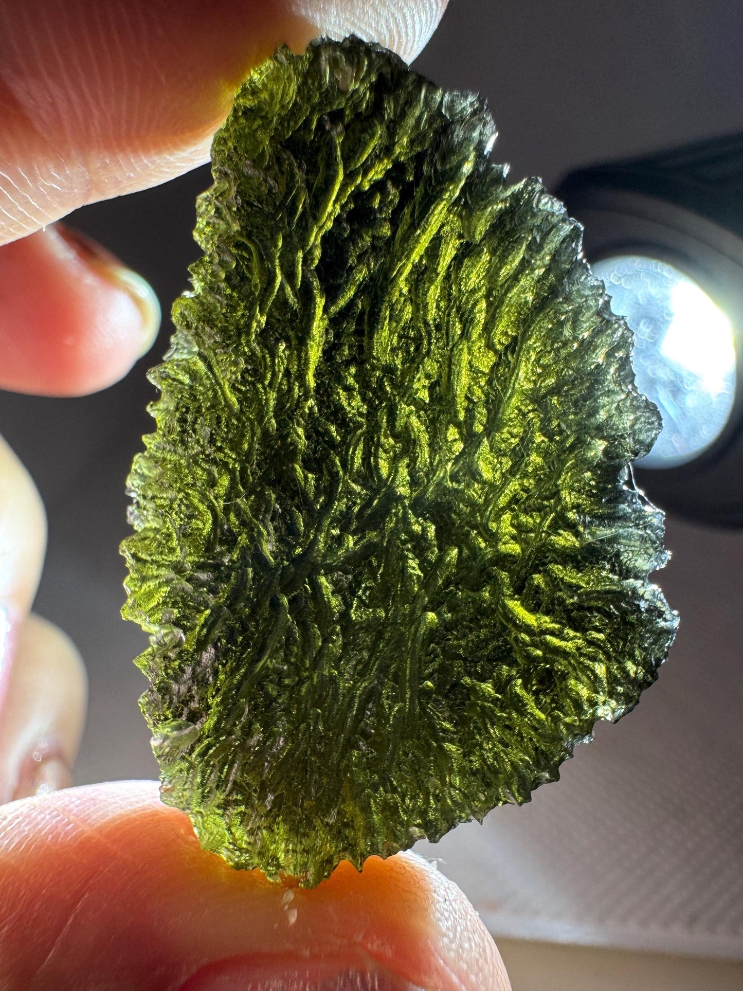 9.62g Authentic Maly Chlum Kraj Moldavite: Spiky texture