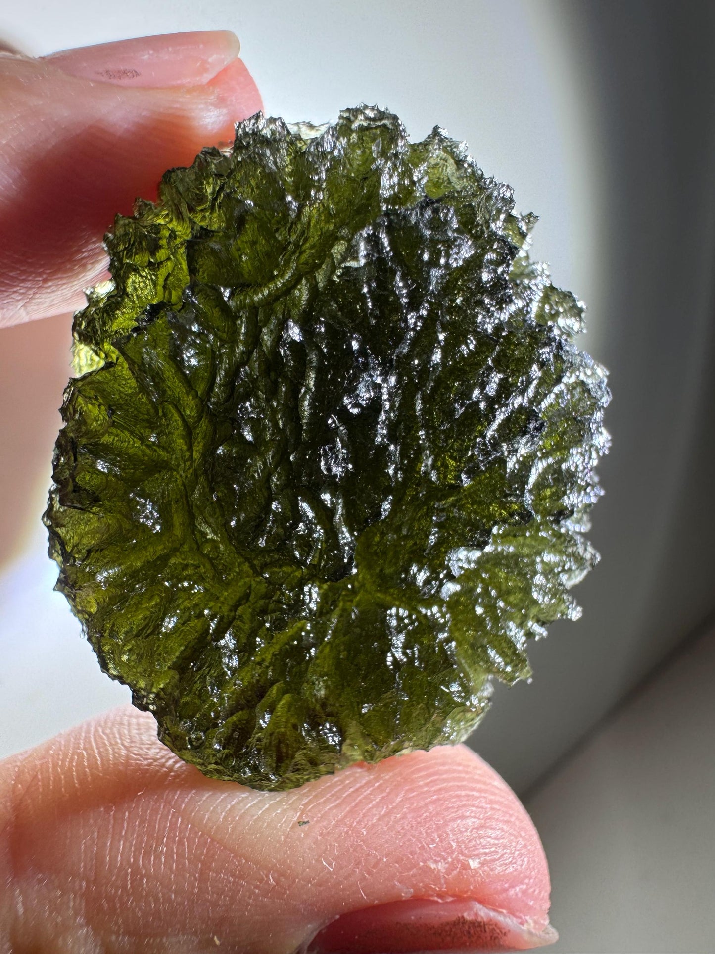 21.06g Moldavite Maly Chlum no damages, AAA quality disc shape rare location