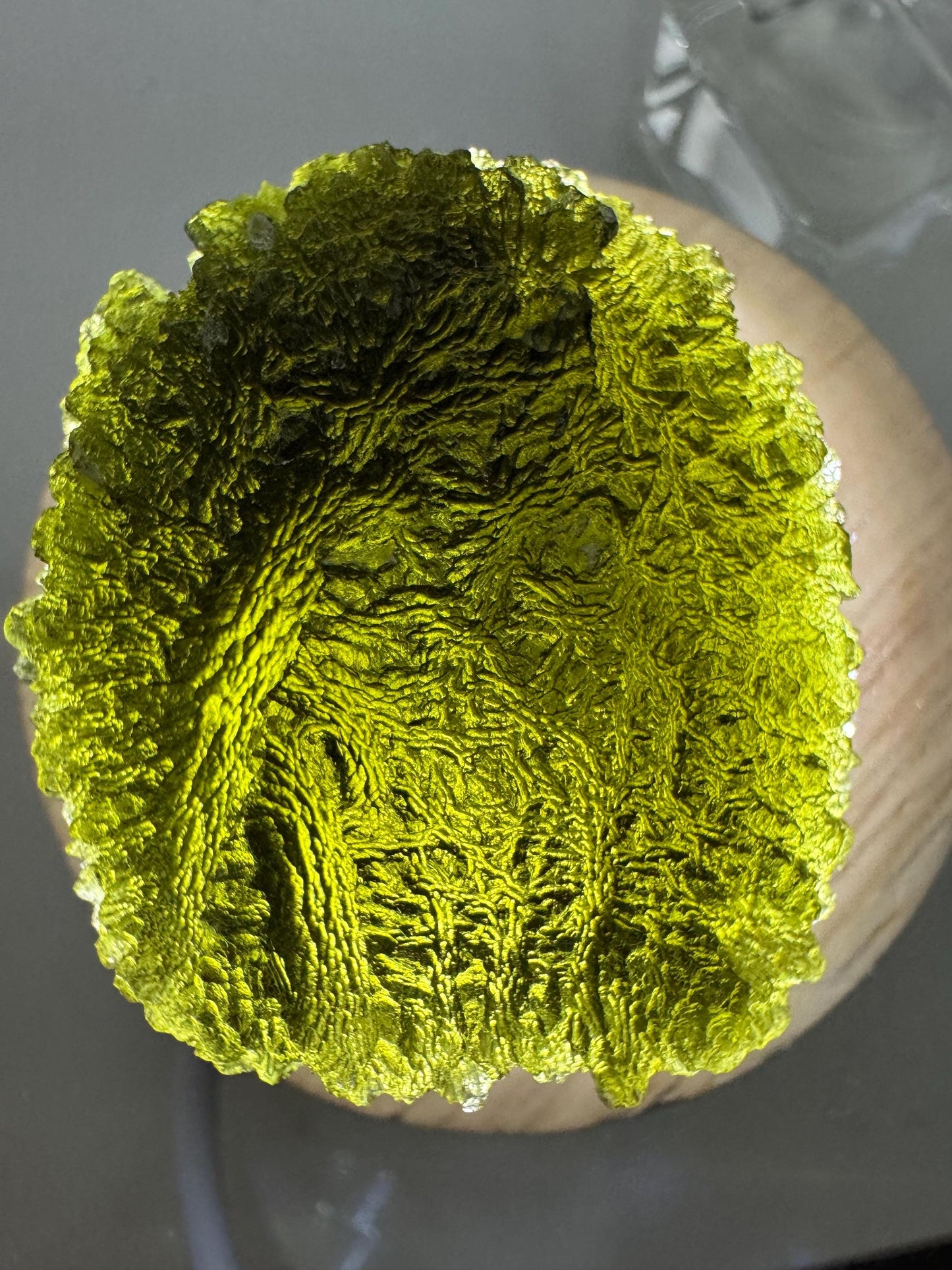 35g Large Moldavite from Chlum nice texture shape bottom drop