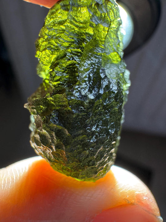 12.13g Moldavite Specimen: Marouskovo pole, Czech Republic
