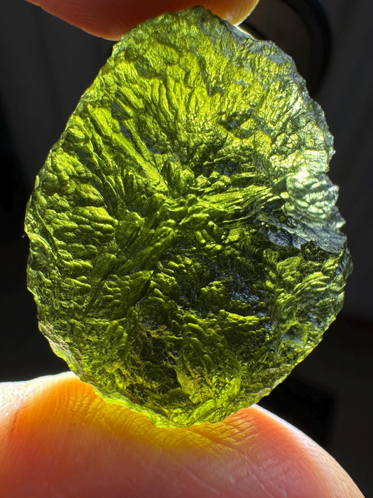 12.13g Moldavite Specimen: Marouskovo pole, Czech Republic