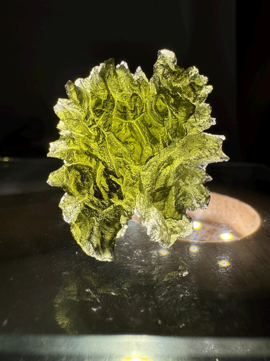 10.53g  Moldavite Besednice Jezkovna very rare and compact piece self standing shape Amongus game