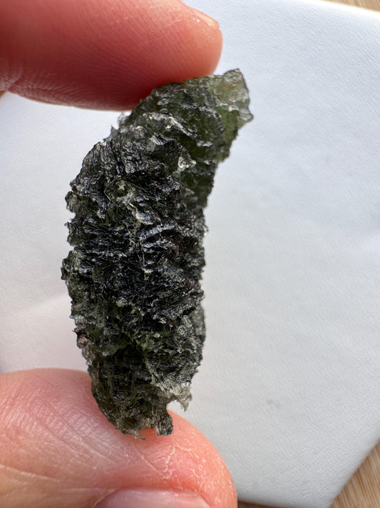 14.3g  Moldavite Crystal Specimen, dobrkovska lhotka - bazina no damage